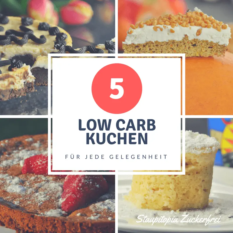 5 Low Carb Kuchen glutenfrei, zuckerfrei, ohne Mehl, ohne Zucker, einfach, schnell, ohne Kohlenhydrate und mit wenigen Zutaten