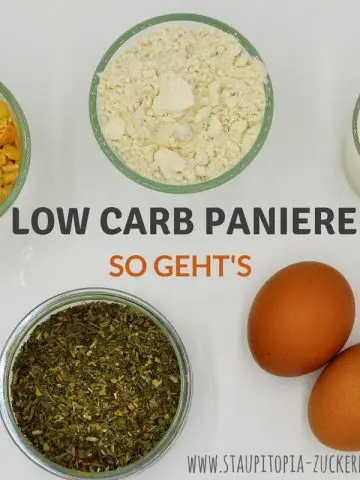 Low Carb Panieren: In diesem Rezept verrate ich dir, wie du eine richtig leckere und glutenfreie Low Carb Panade ganz einfach selber machen kannst. Egal ob für Fleisch, Fisch, Gemüse oder Käse - mit diesem Rezept steht dem Low Carb panieren nichts mehr im Weg!