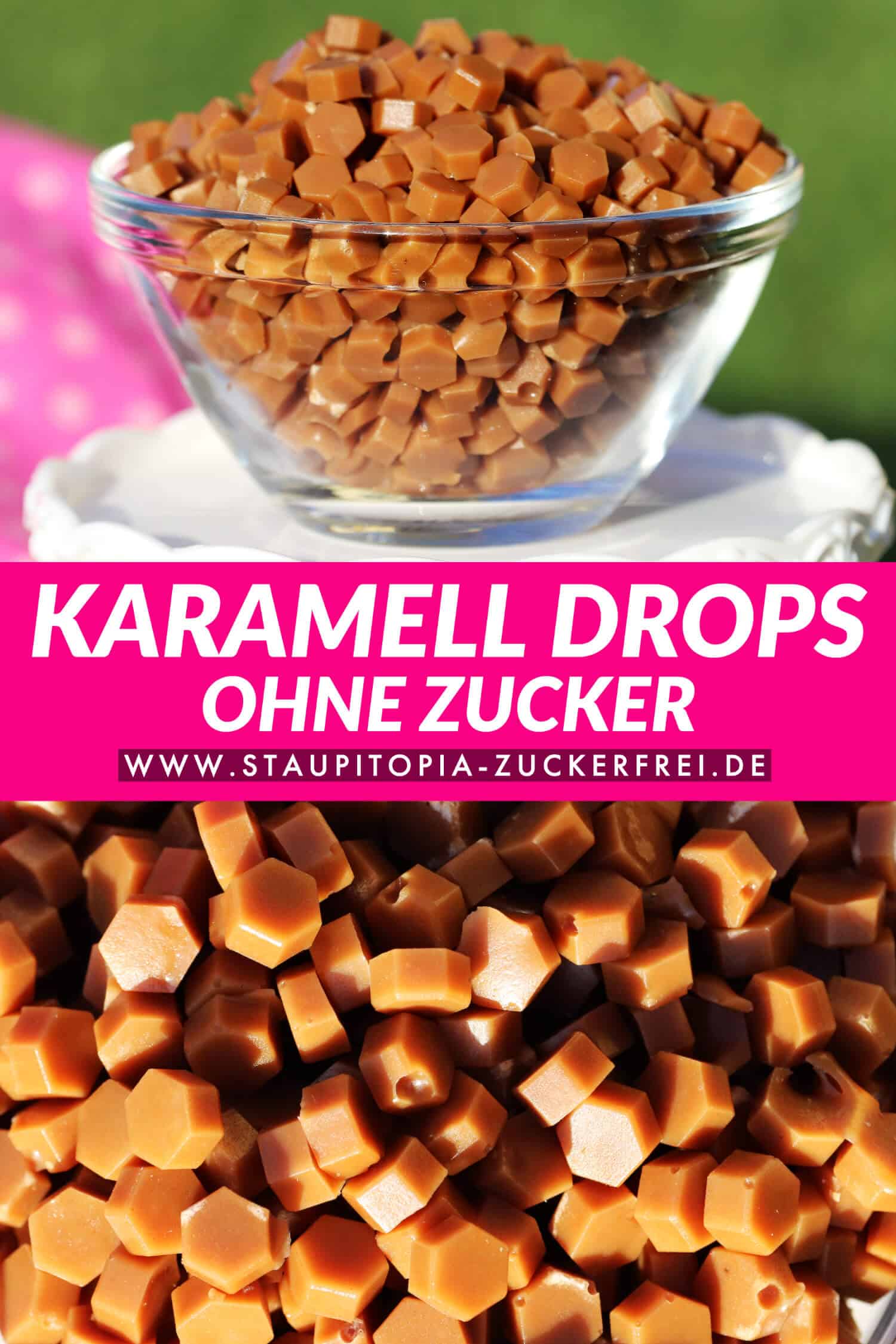 Mit diesen selbstgemachten Low Carb Karamell-Drops verleihst du deinem Low Carb Gebäck, deinen Eis-Kreationen, zuckerfreien Cupcakes, Torten, Kuchen etc. das gewisse Etwas.
