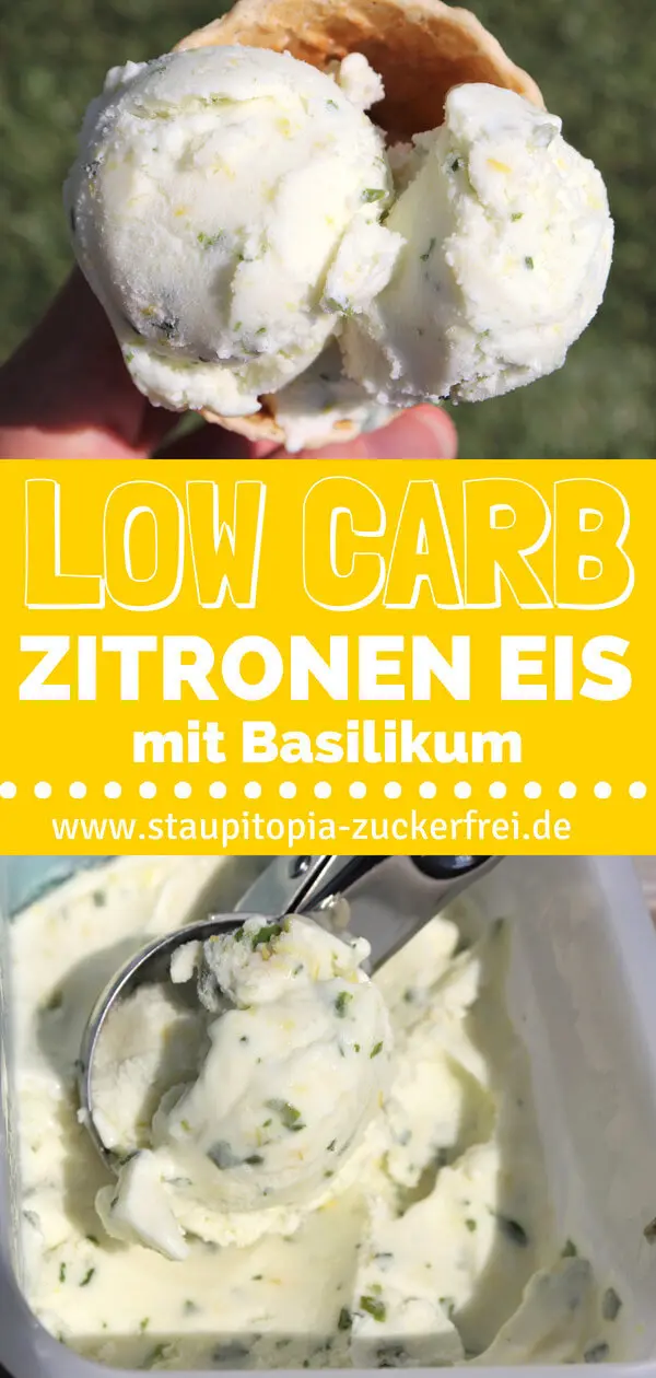 Wenn du ein Freund von leckeren, erfrischenden und cremigen Eis bist, dann musst du unbedingt einmal dieses Low Carb Zitroneneis mit Basilikum probieren.
