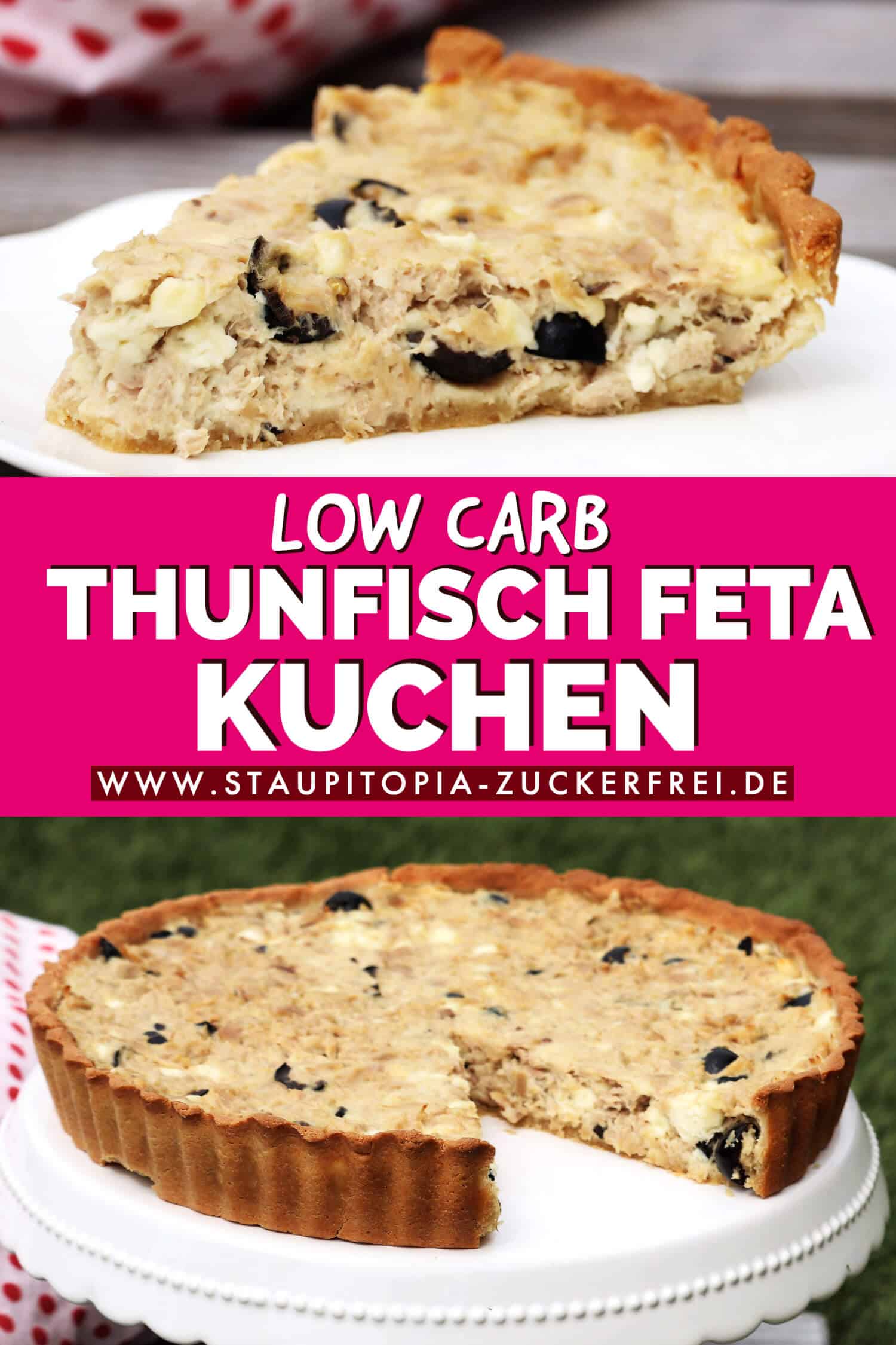 Herzhafter Low Carb Kuchen mit Thunfisch und Feta Rezept