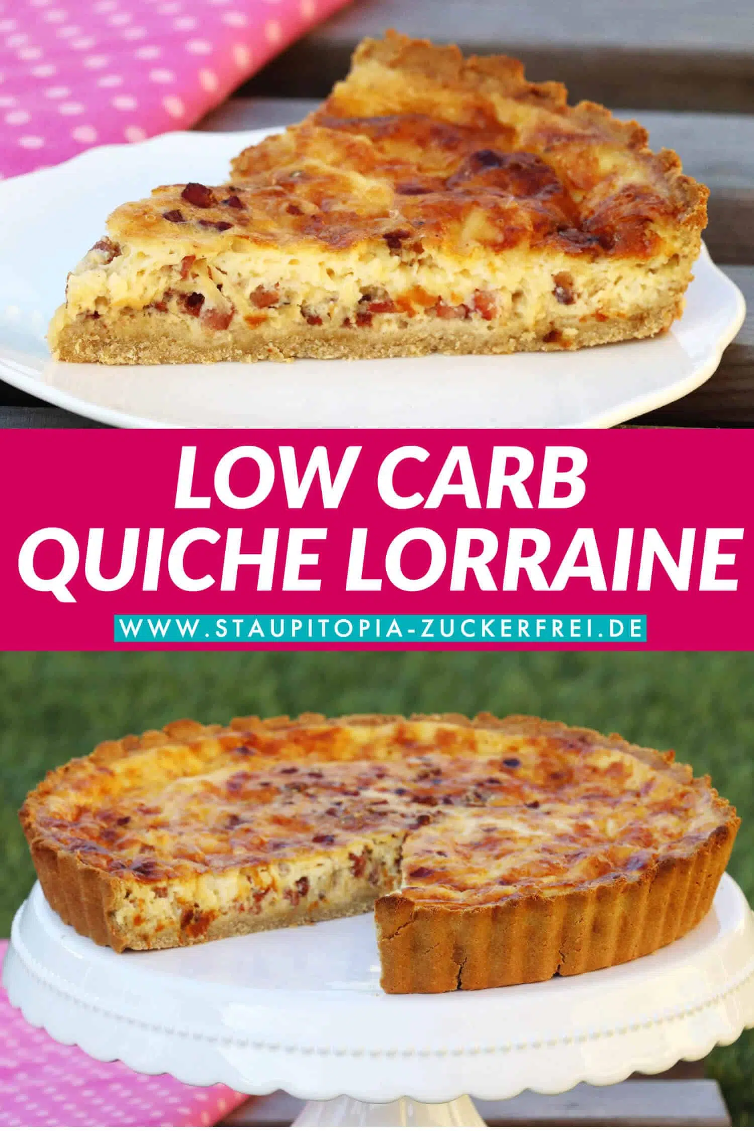 Low Carb Quiche Lorraine selber machen - Herzhafter Low Carb Kuchen ohne Mehl