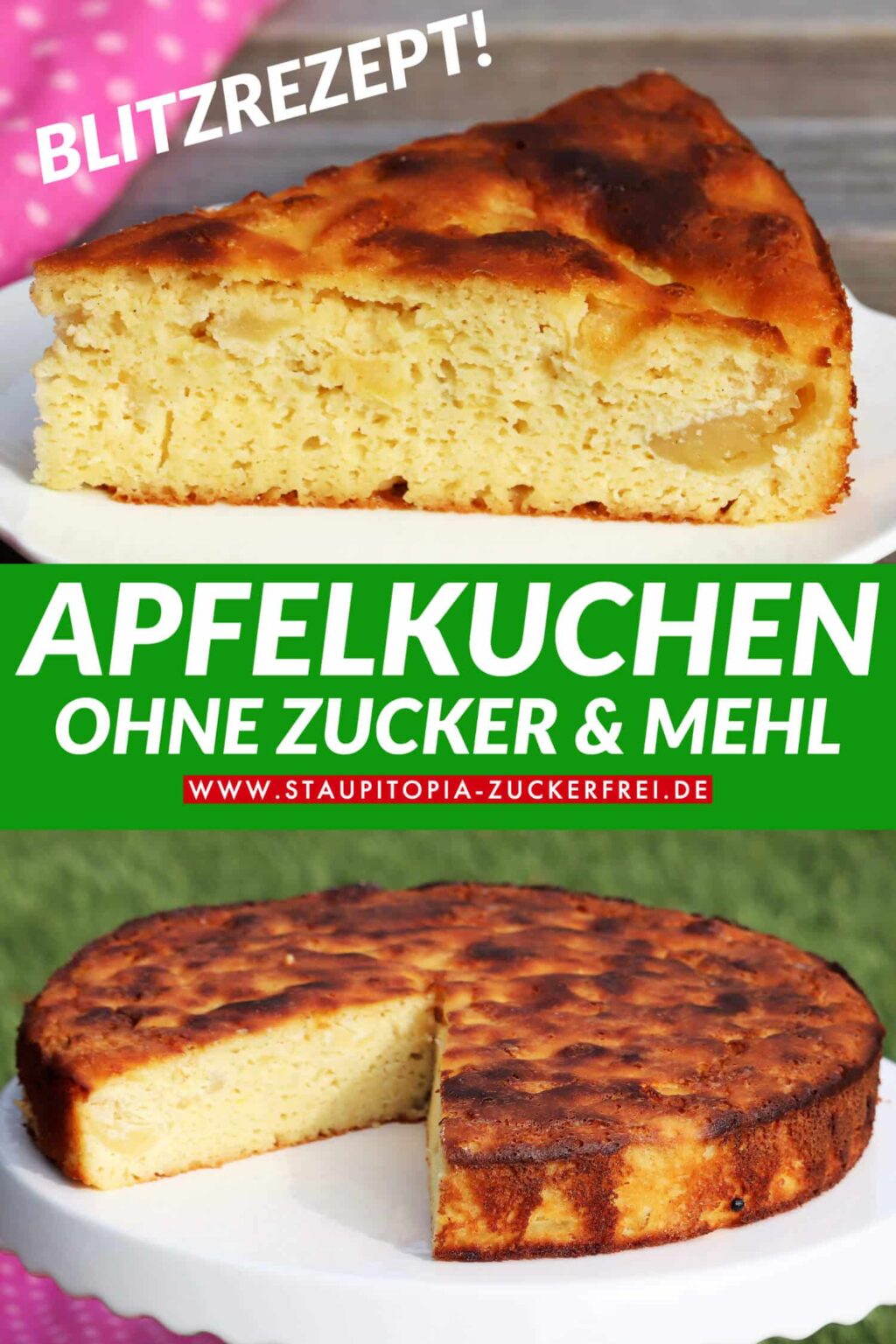 Apfelkuchen ohne Mehl und Zucker - Staupitopia Zuckerfrei