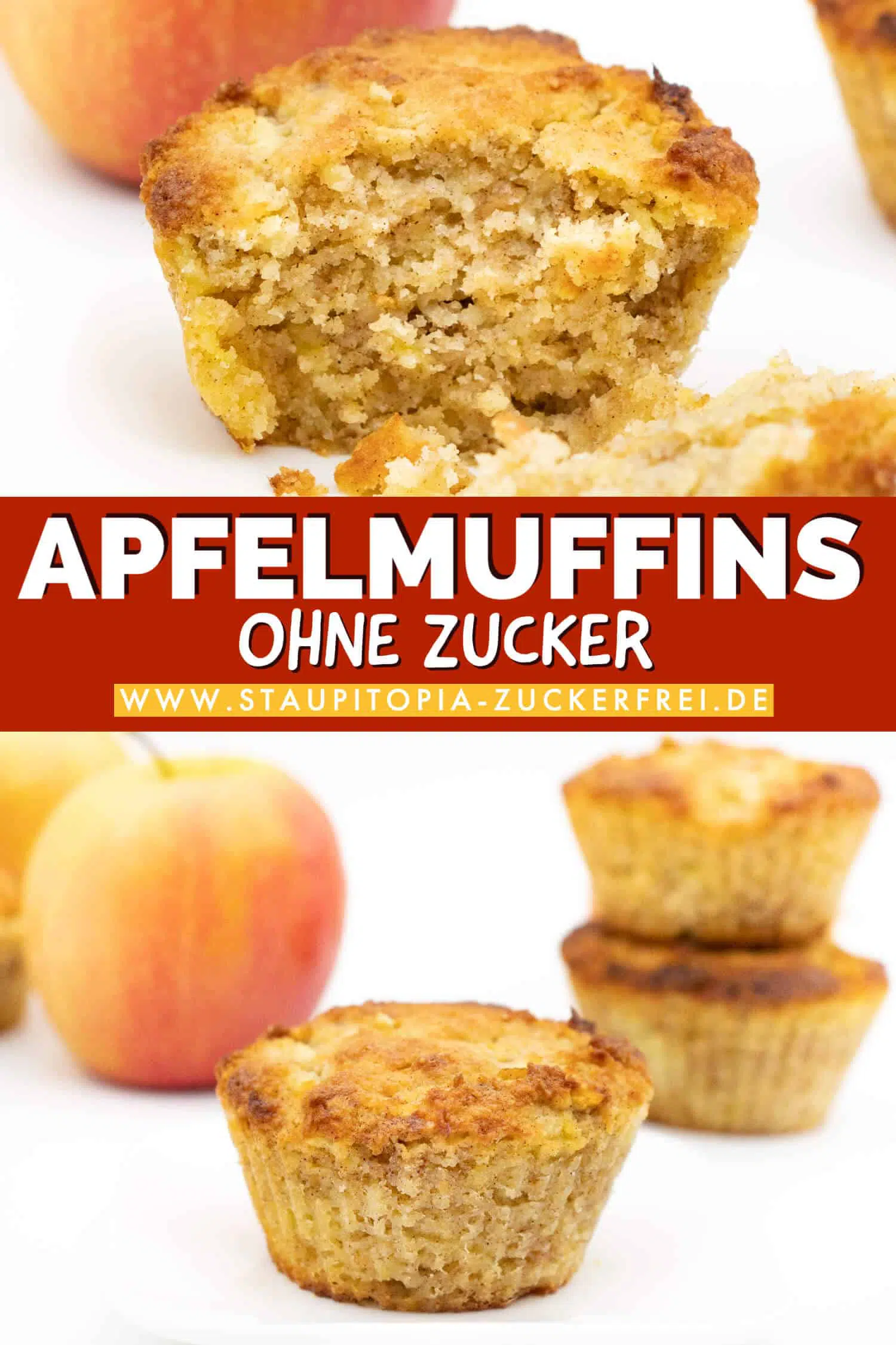 Glutenfreie Apfelmuffins ohne Zucker und Mehl