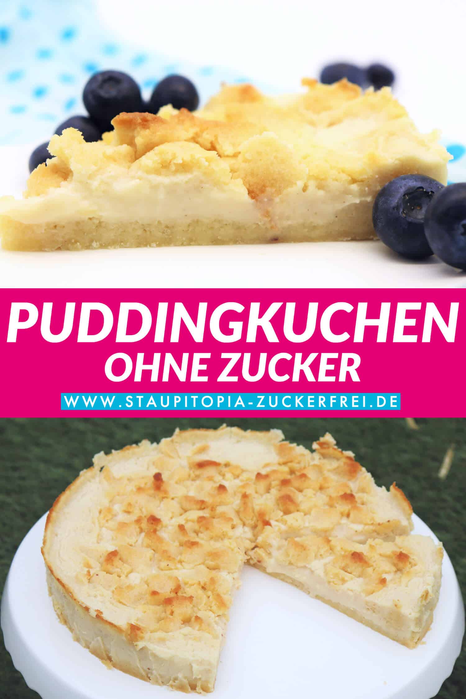 Low Carb Puddingkuchen mit Streusel