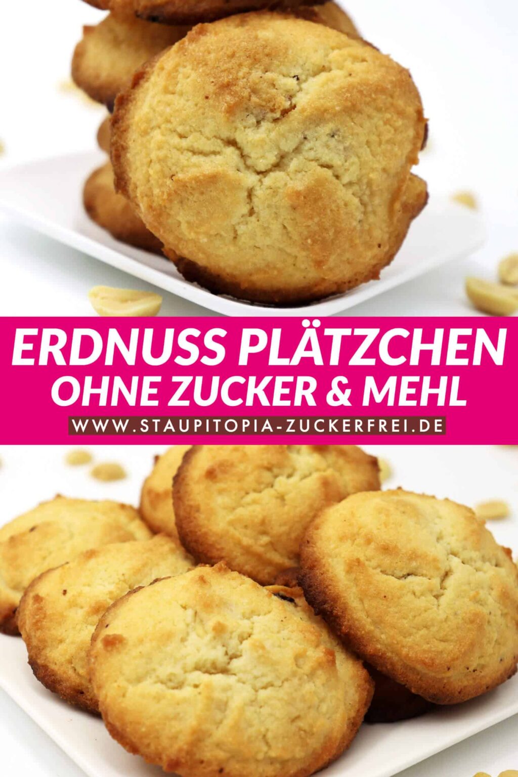 Low Carb Erdnussbutter Kekse ohne Zucker - Staupitopia Zuckerfrei