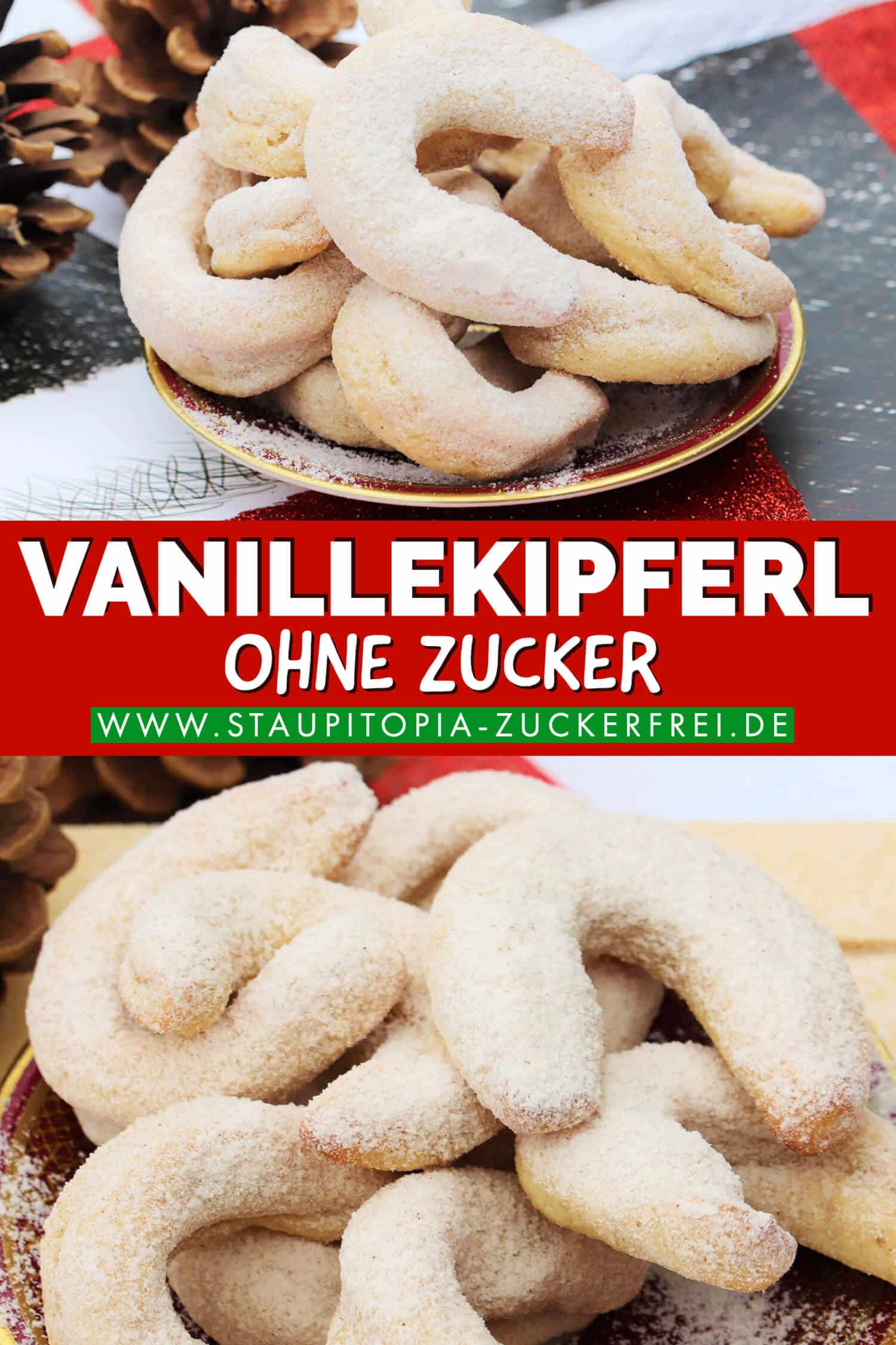 Vanillekipferl ohne Zucker und ohne Mehl