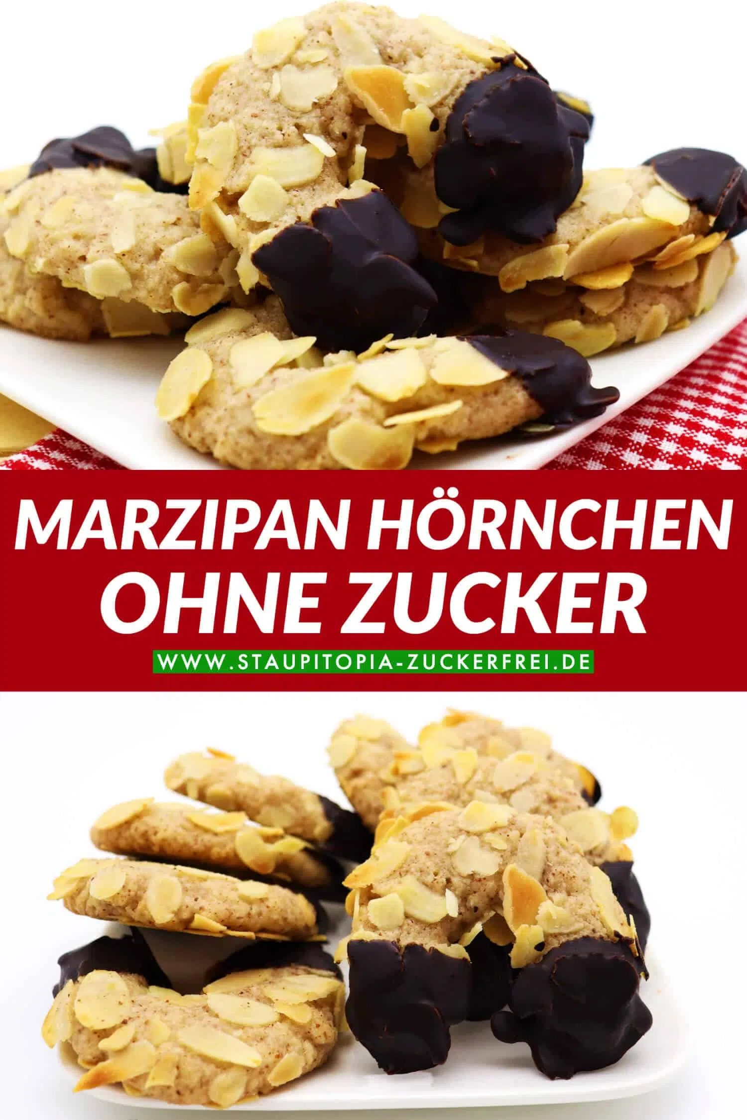Rezept für Marzipan Hörnchen ohne Zucker
