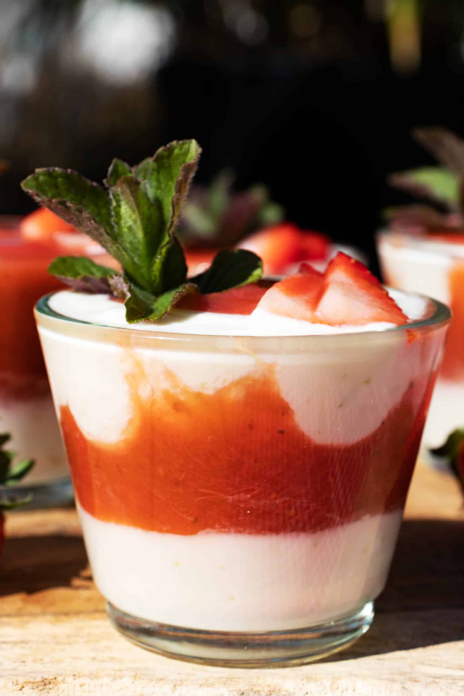 Gesundes Erdbeer Rhabarber Dessert mit Joghurt