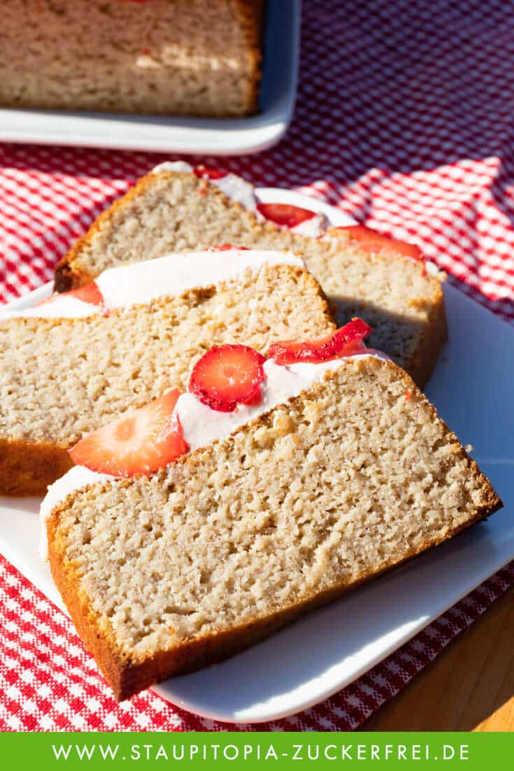 Erdbeer Rhabarber Kuchen ohne Zucker