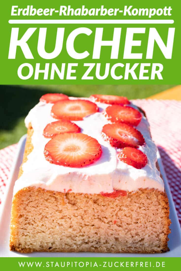 Low Carb Erdbeer Rhabarber Kompott Kuchen