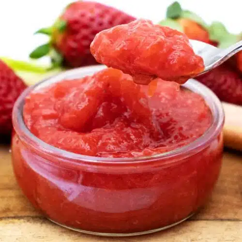 Erdbeer Rhabarber Marmelade ohne Zucker selber machen