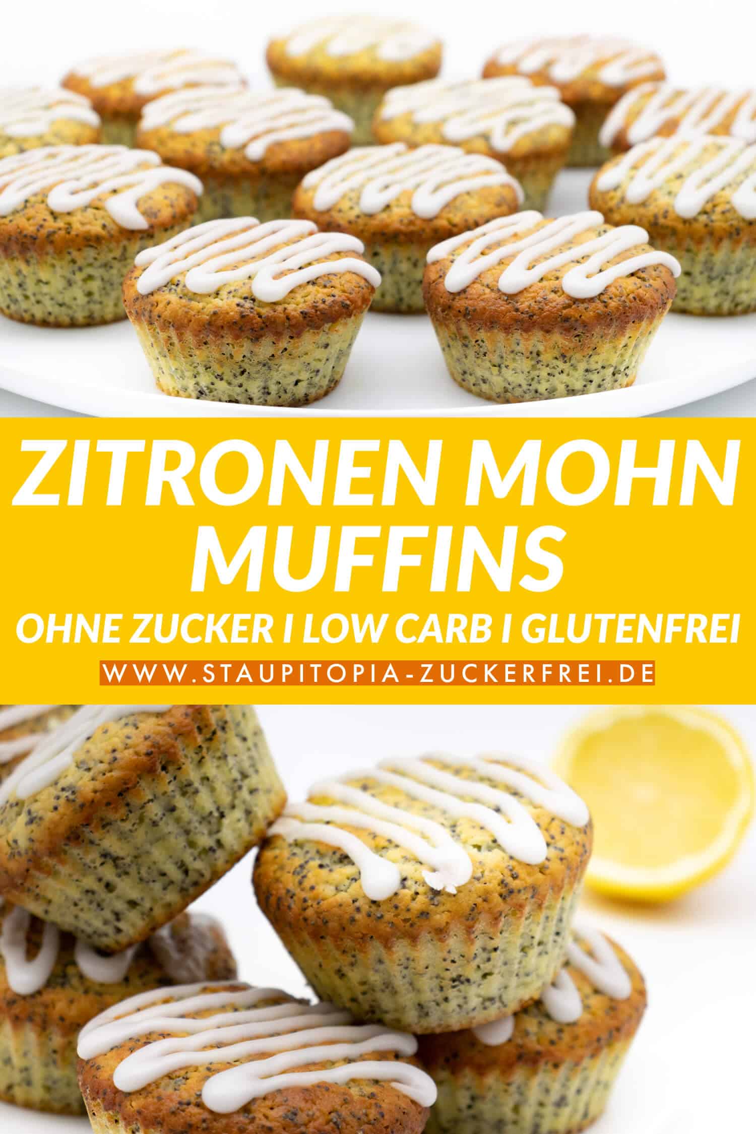 Low Carb Zitronen Mohn Muffins ohne Zucker