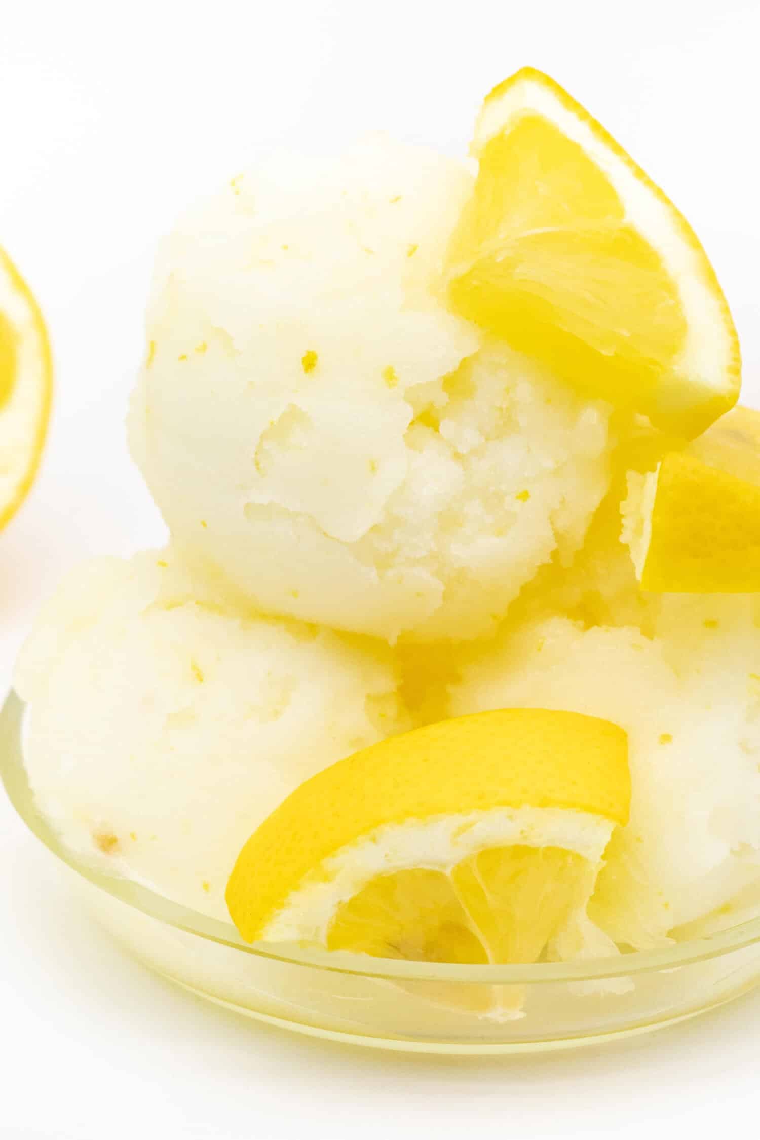 Zitronensorbet selber machen ohne Ei und ohne Zucker