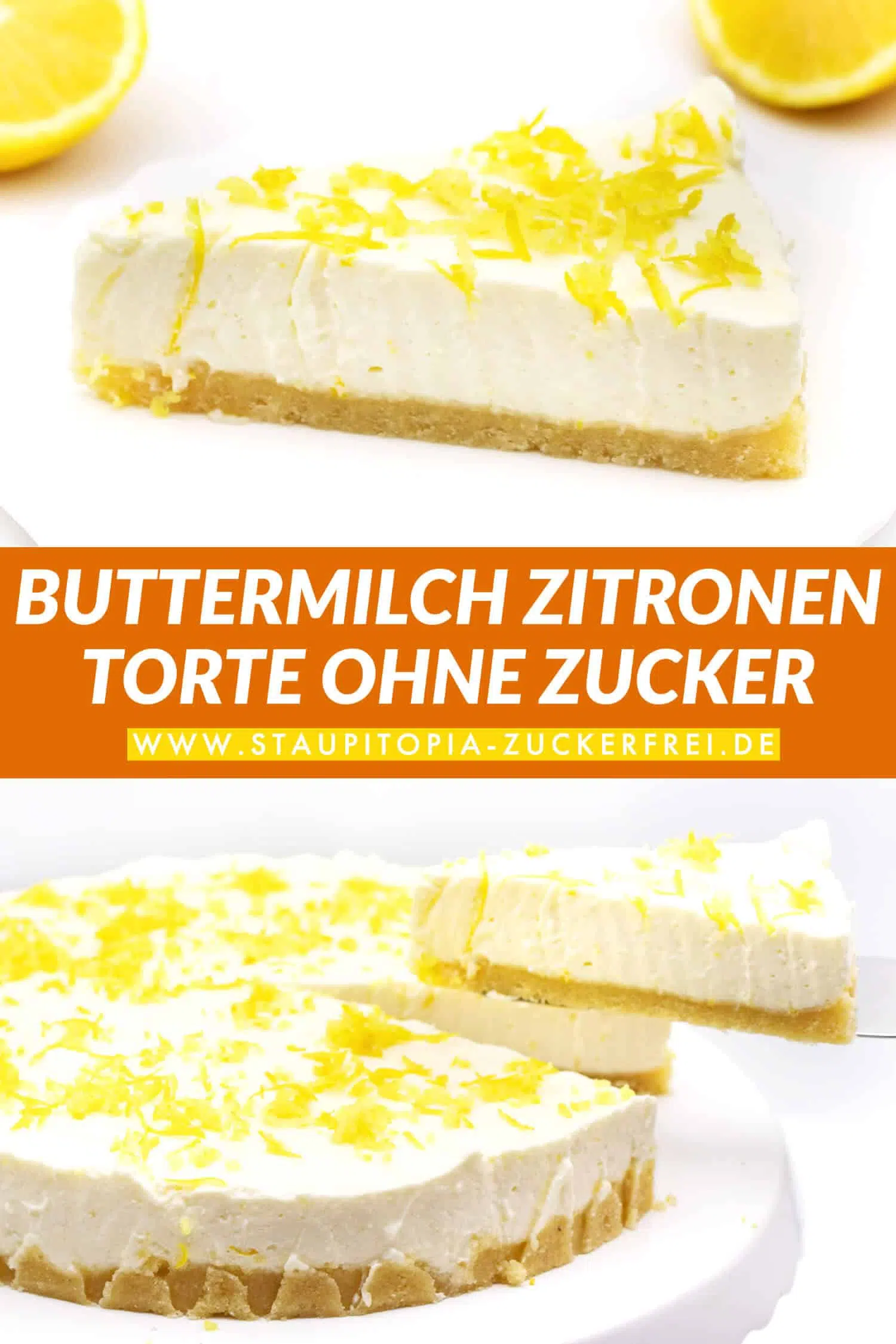 Low Carb Buttermilch Zitronen Torte ohne Zucker Rezept