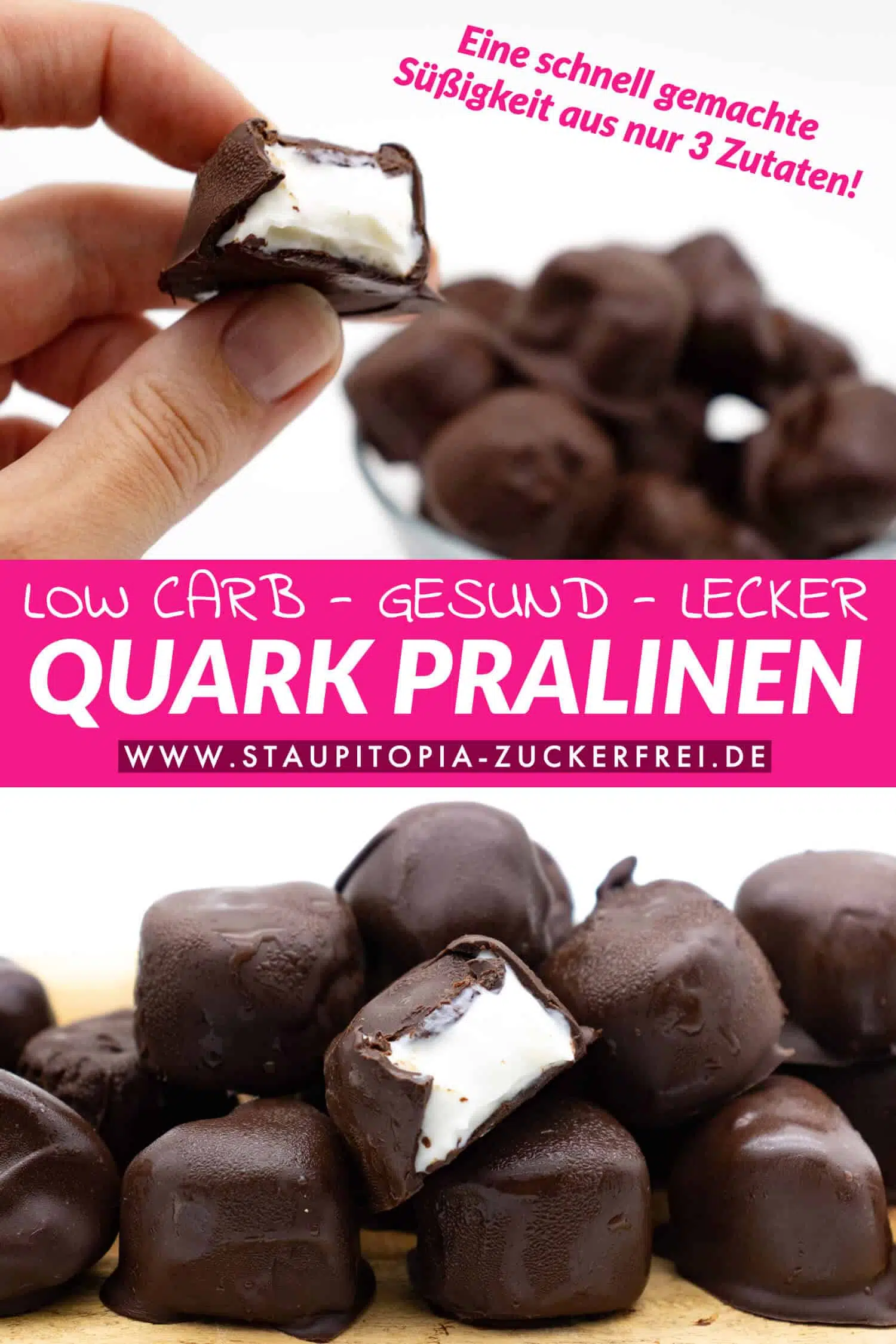Gesunde Quark Pralinen ohne Zucker aus 3 Zutaten selber machen