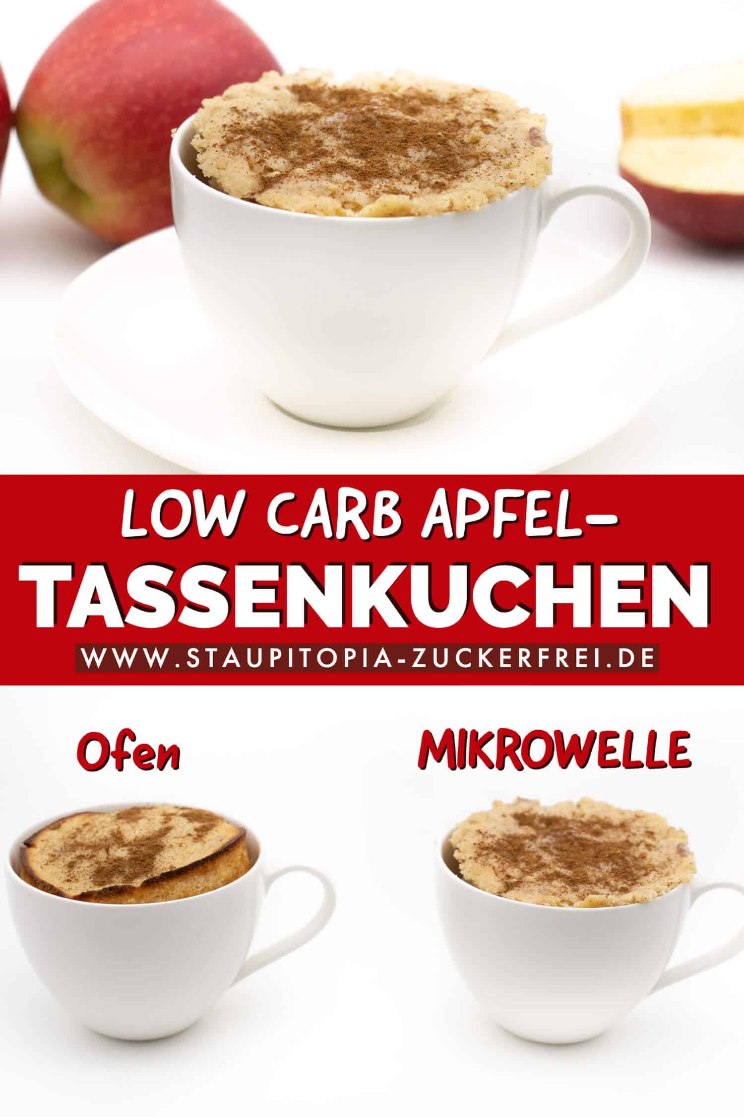 Low Carb Apfel Tassenkuchen ohne Mehl Rezept