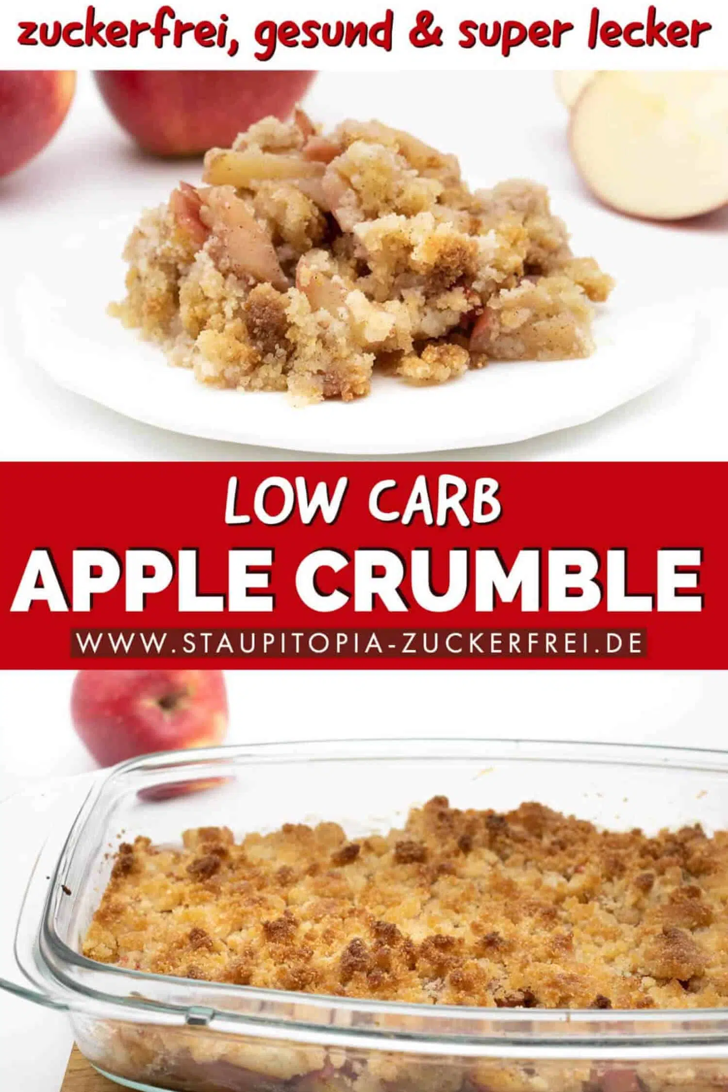 Rezept für einen glutenfreien Low Carb Apple Crumble