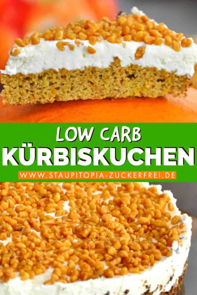 Low Carb Kürbiskuchen mit Cream Cheese Frosting - Staupitopia Zuckerfrei