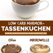 Rezept für einen Low Carb Marmor Tassenkuchen ohne Mehl