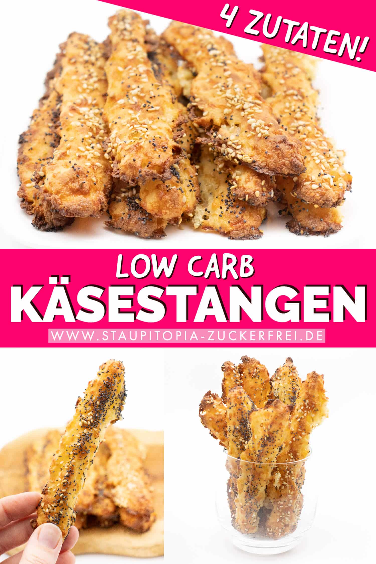 Low Carb Käsestangen - herzhafter Low Carb Snack ohne Kohlenhydrate