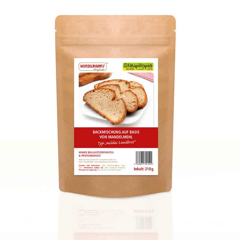 Mildes Landbrot Staupitopia Zuckerfrei Low Carb Backmischung für Brot