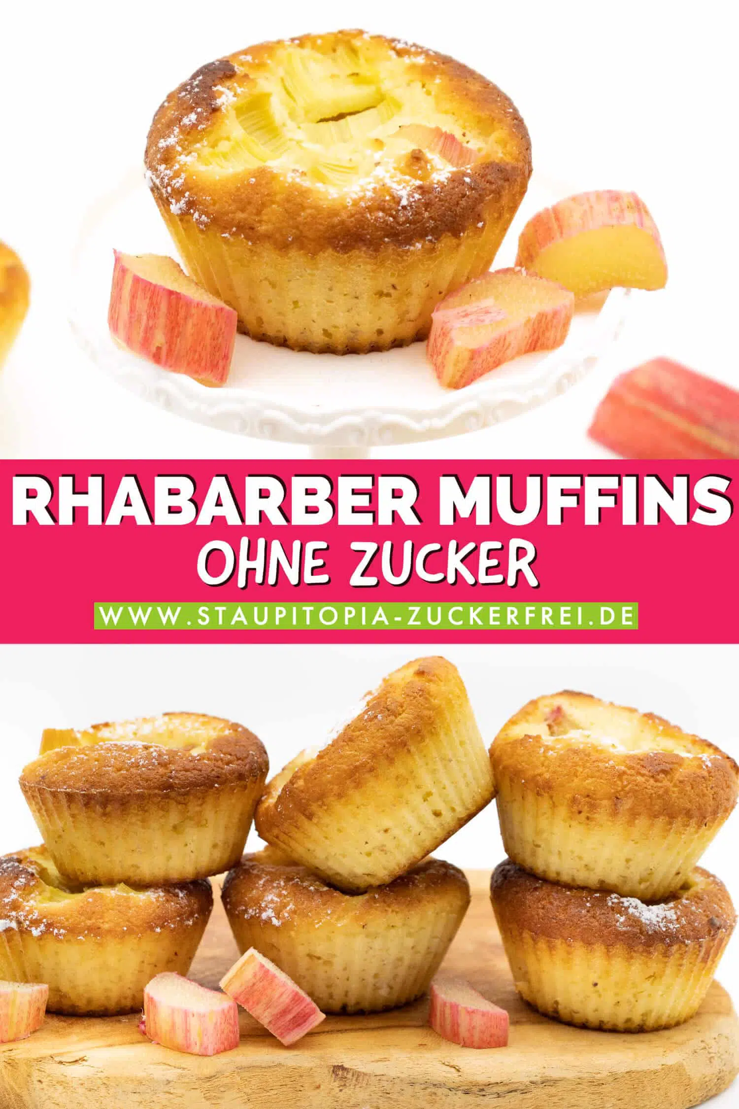 Low Carb Rhabarber Muffins ohne Zucker Rezept