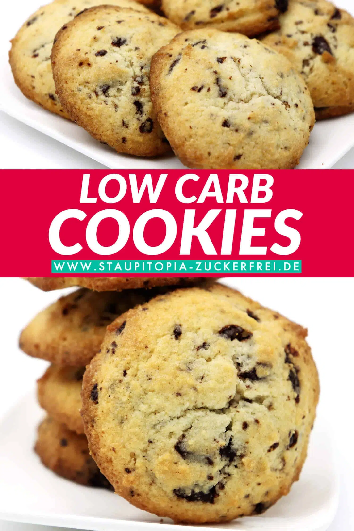 Low Carb Chocolate Chip Cookies ohne Zucker Rezept