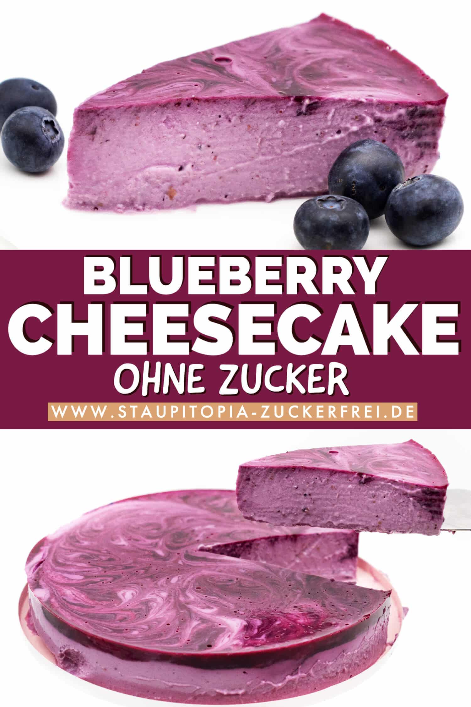 Blueberry Cheesecake Rezept ohne Zucker und ohne Mehl