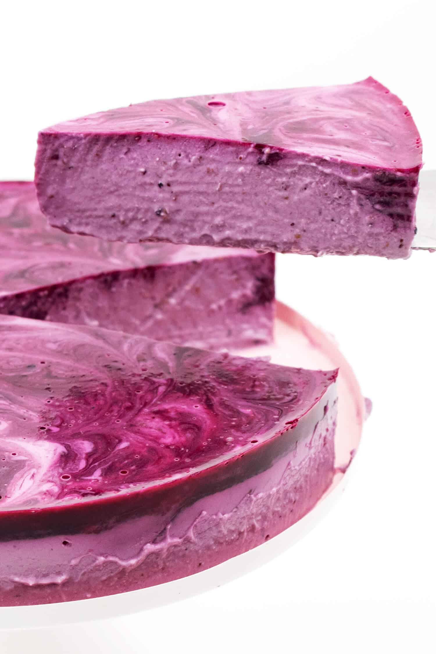 Veganer Blaubeer Käsekuchen ohne Zucker
