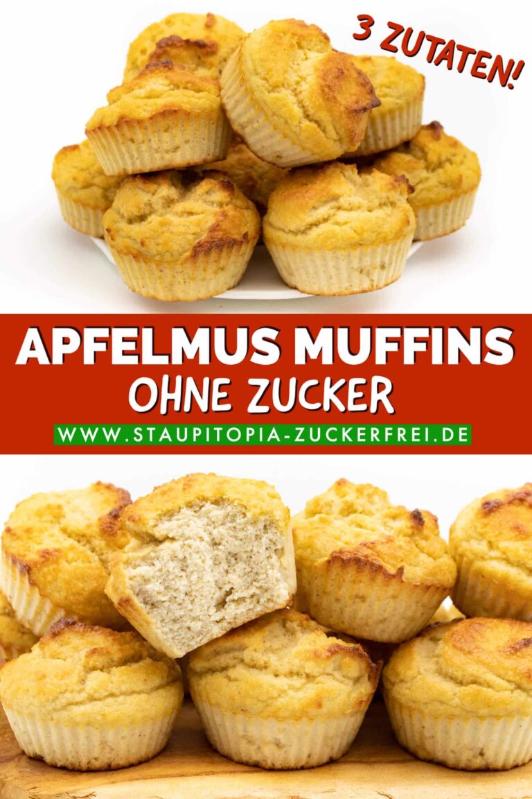Apfelmus Muffins ohne Zucker aus nur 3 Zutaten - Staupitopia Zuckerfrei