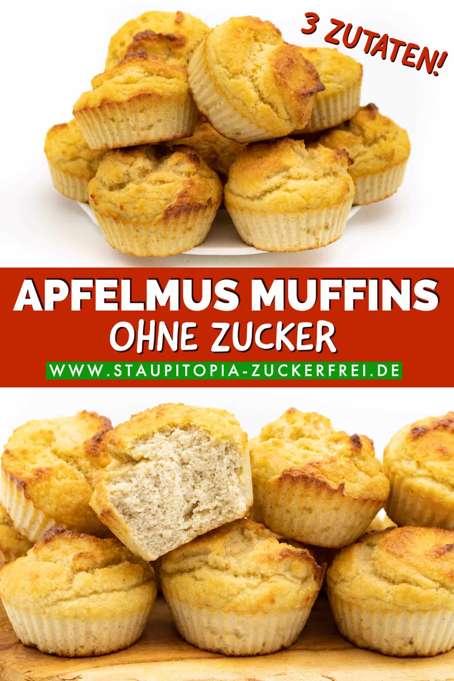 Apfelmus Muffins ohne Zucker und Mehl Rezept