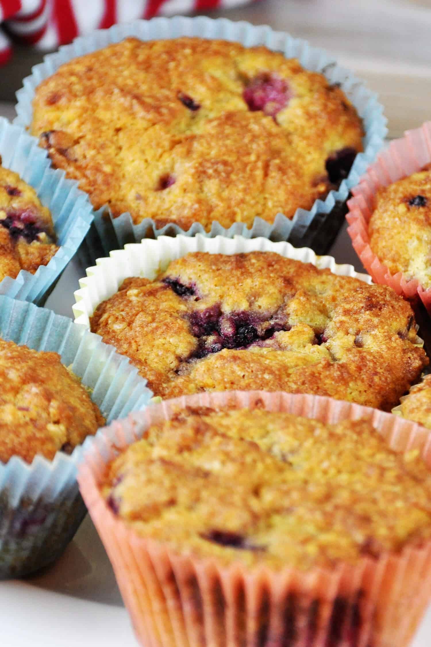 Einfache Himbeermuffins ohne Zucker und ohne Mehl