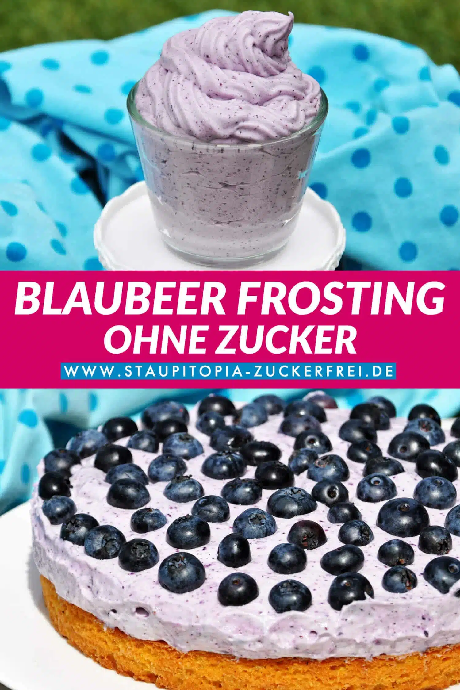 Frosting ohne Zucker mit Blaubeeren Rezept einfach und schnell