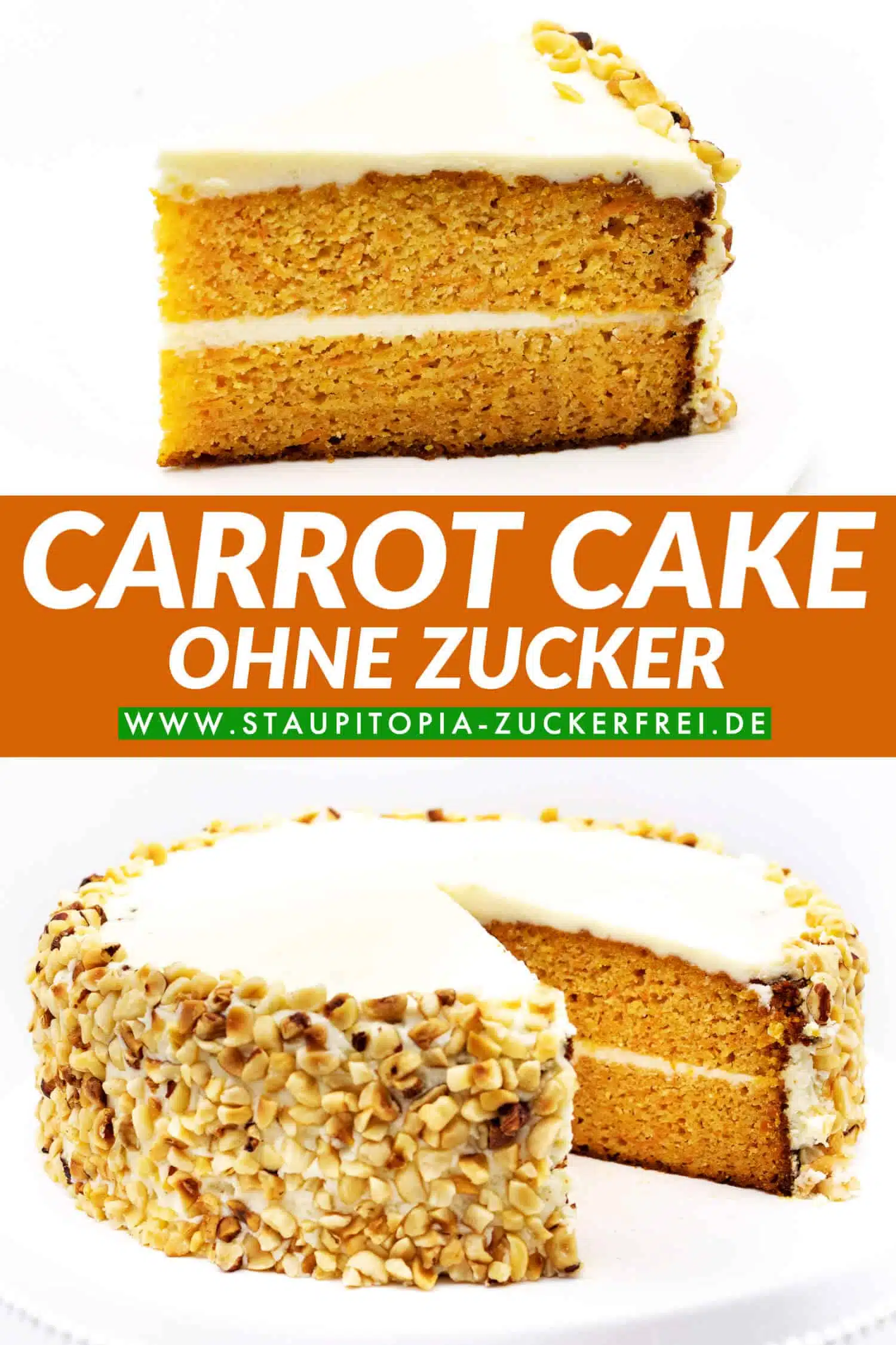 Glutenfreier Carrot Cake ohne Zucker und ohne Mehl