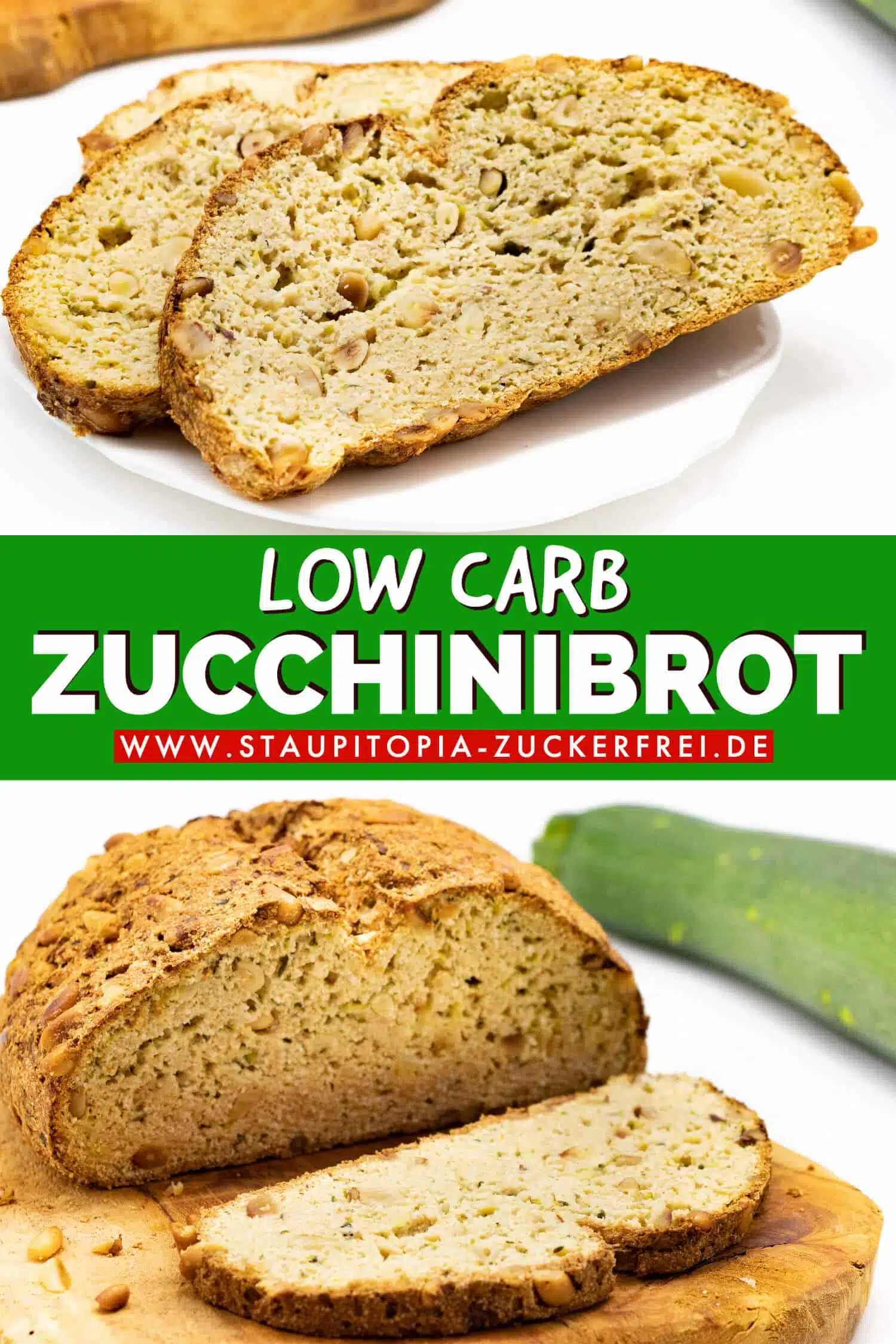 Zucchini Brot Rezept mit Pinienkernen