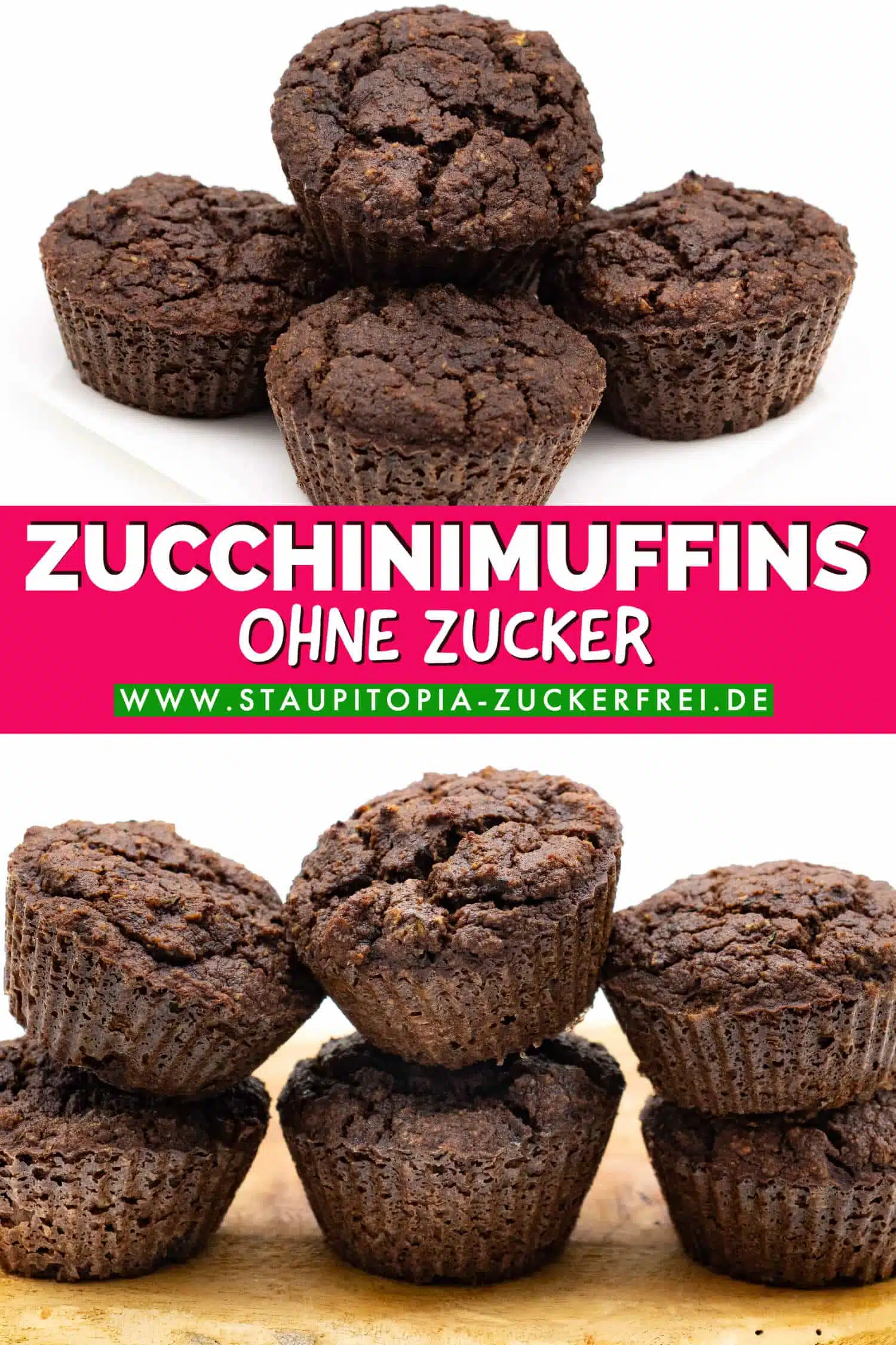 Gesunde Schoko Zucchinimuffins ohne Zucker Rezept