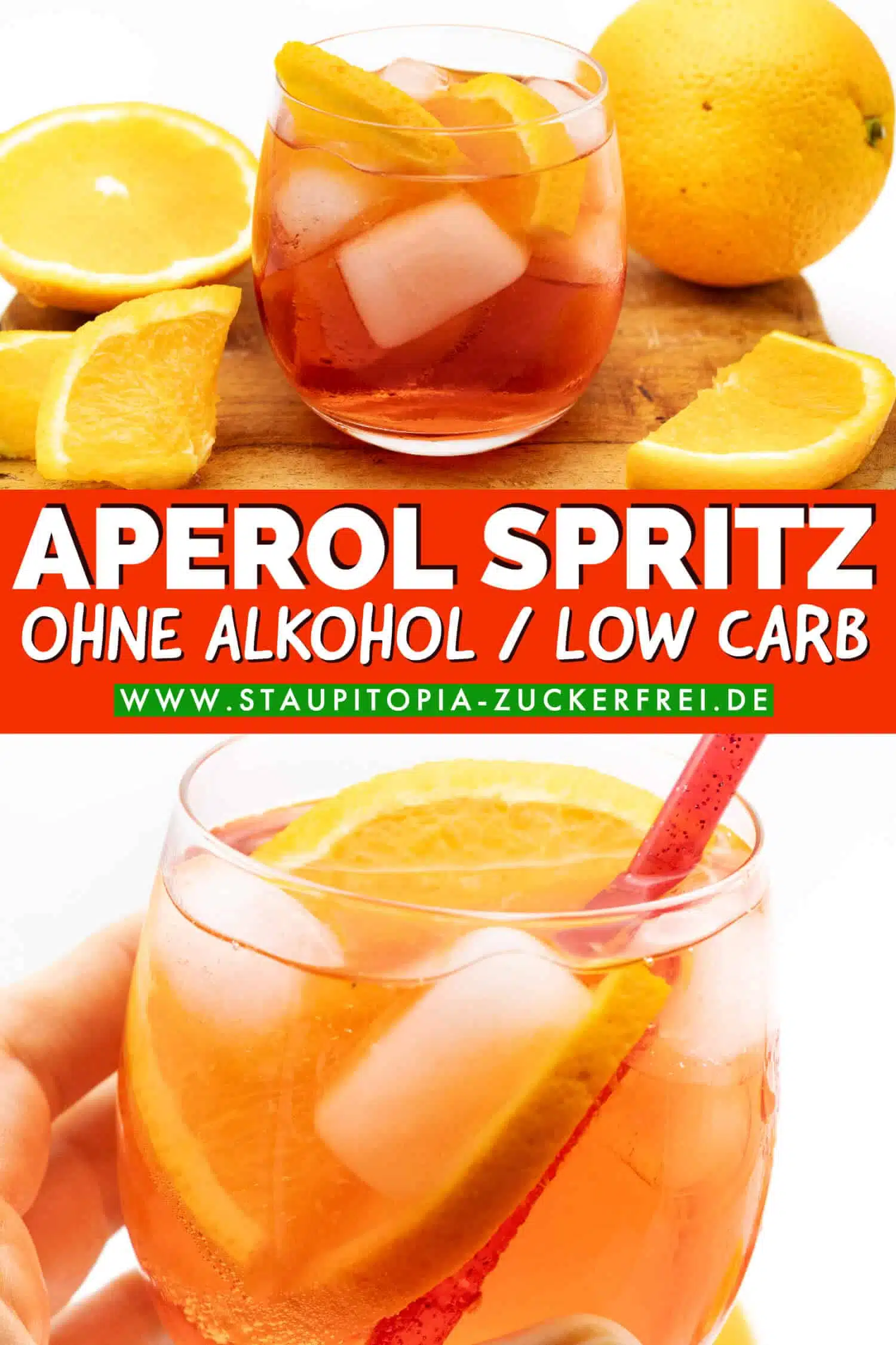 Low Carb Aperol Spritz ohne Zucker selber machen - Low Carb Rezept