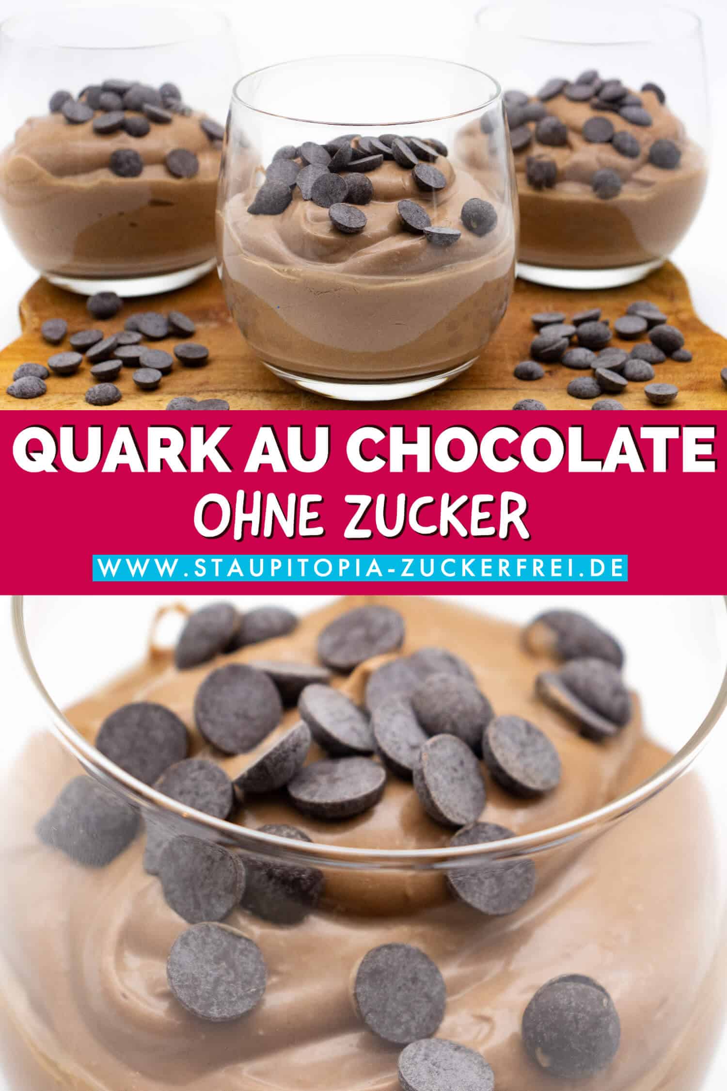 Low Carb Quark au Chocolate Dessert ohne Zucker im Glas einfach
