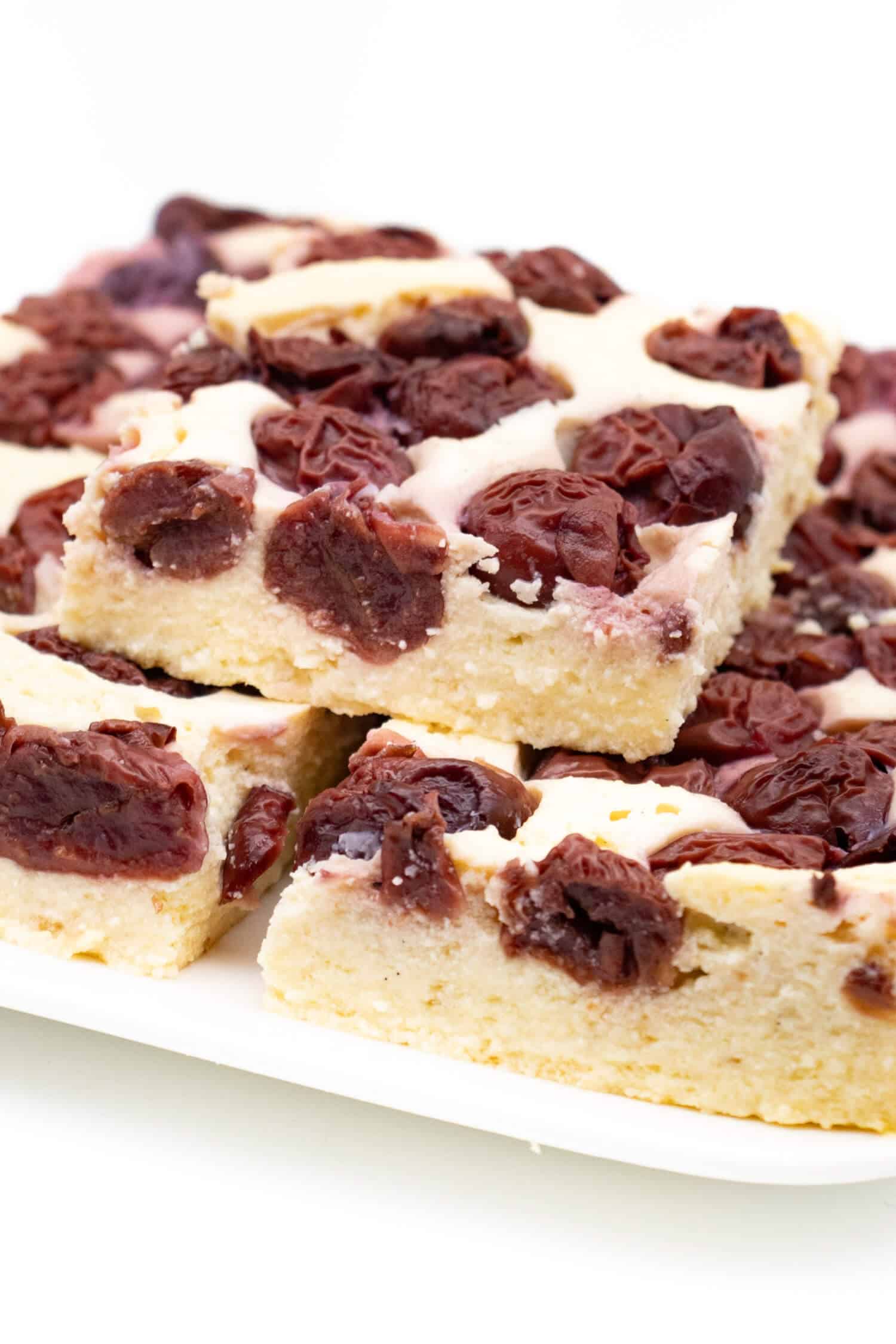 Kirsch Kuchen mit Quark vom Blech