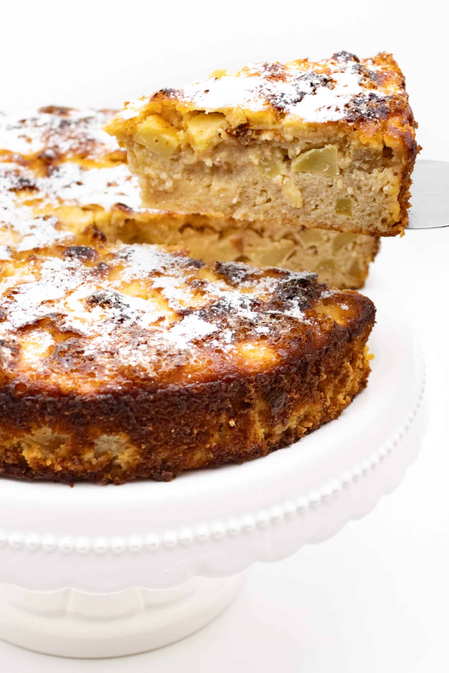 Quark Apfel Kuchen ohne Zucker und ohne Mehl