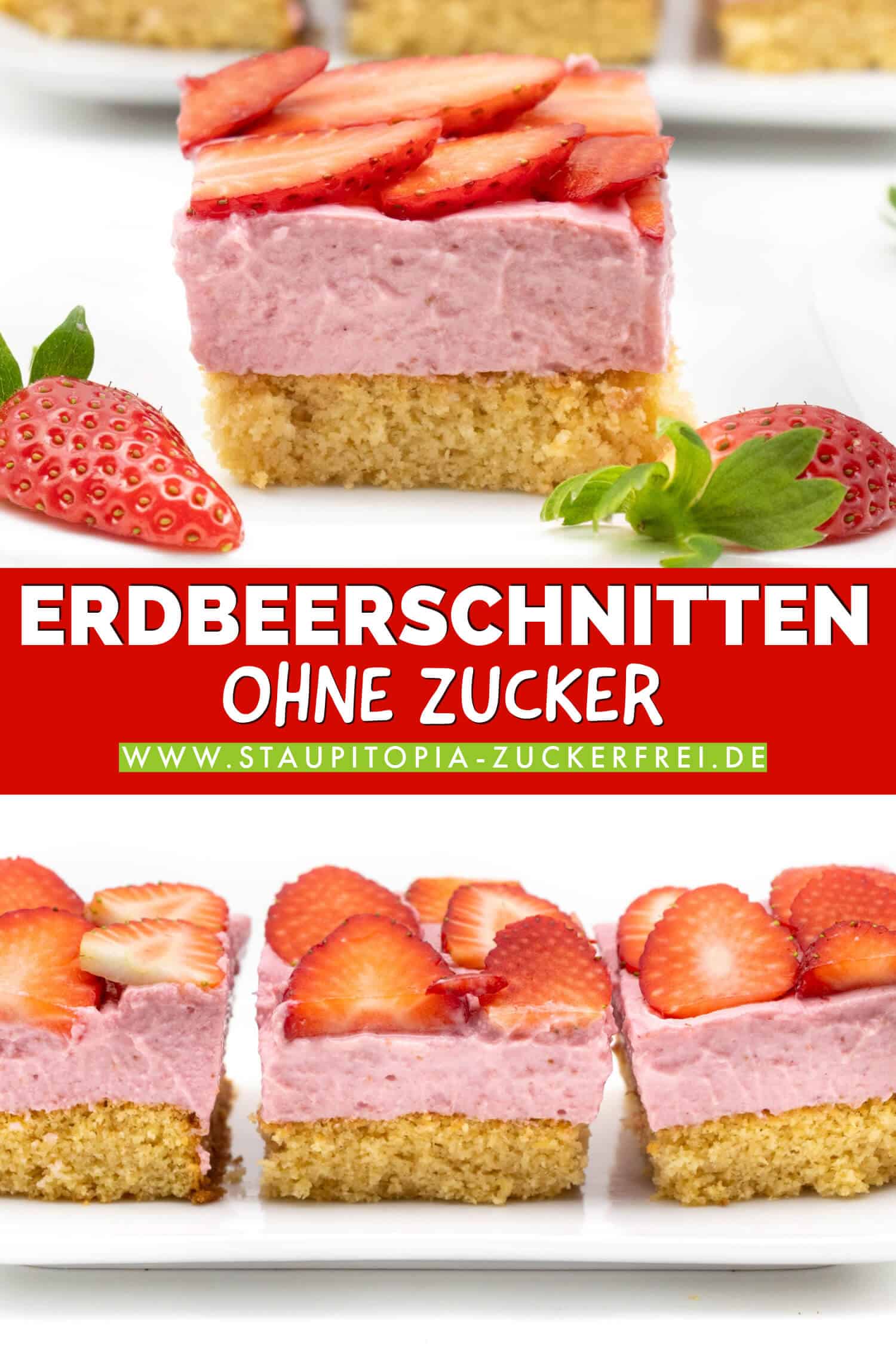 Keto Erdbeerschnitten ohne Zucker Rezept