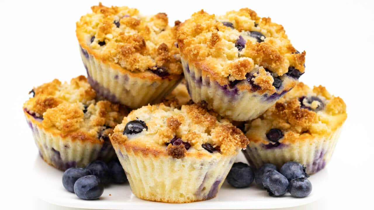 Blaubeermuffins mit Streusel Rezept ohne Zucker