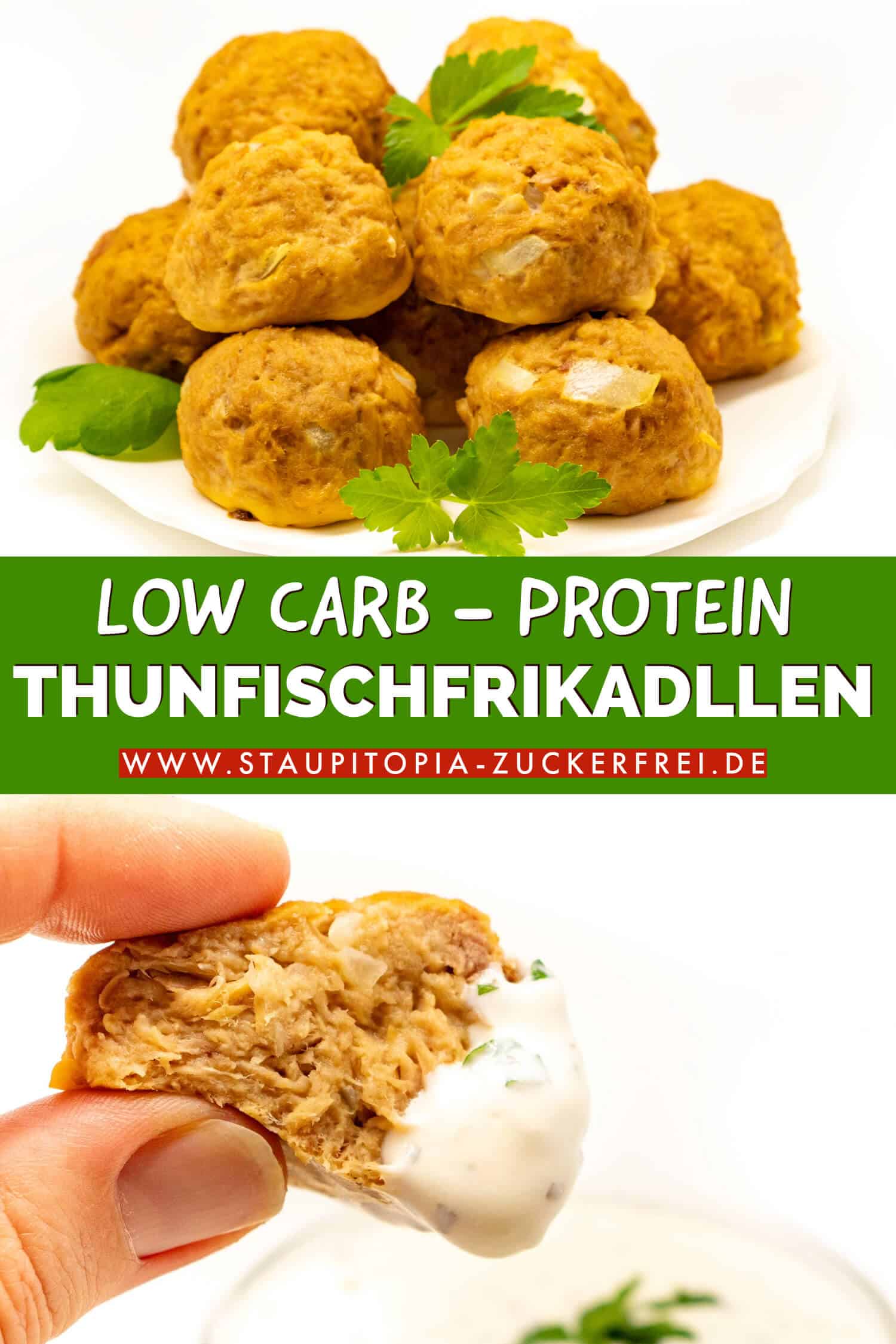 Thunfischfrikadellen Low Carb Rezept für den Ofen oder den AirFryer