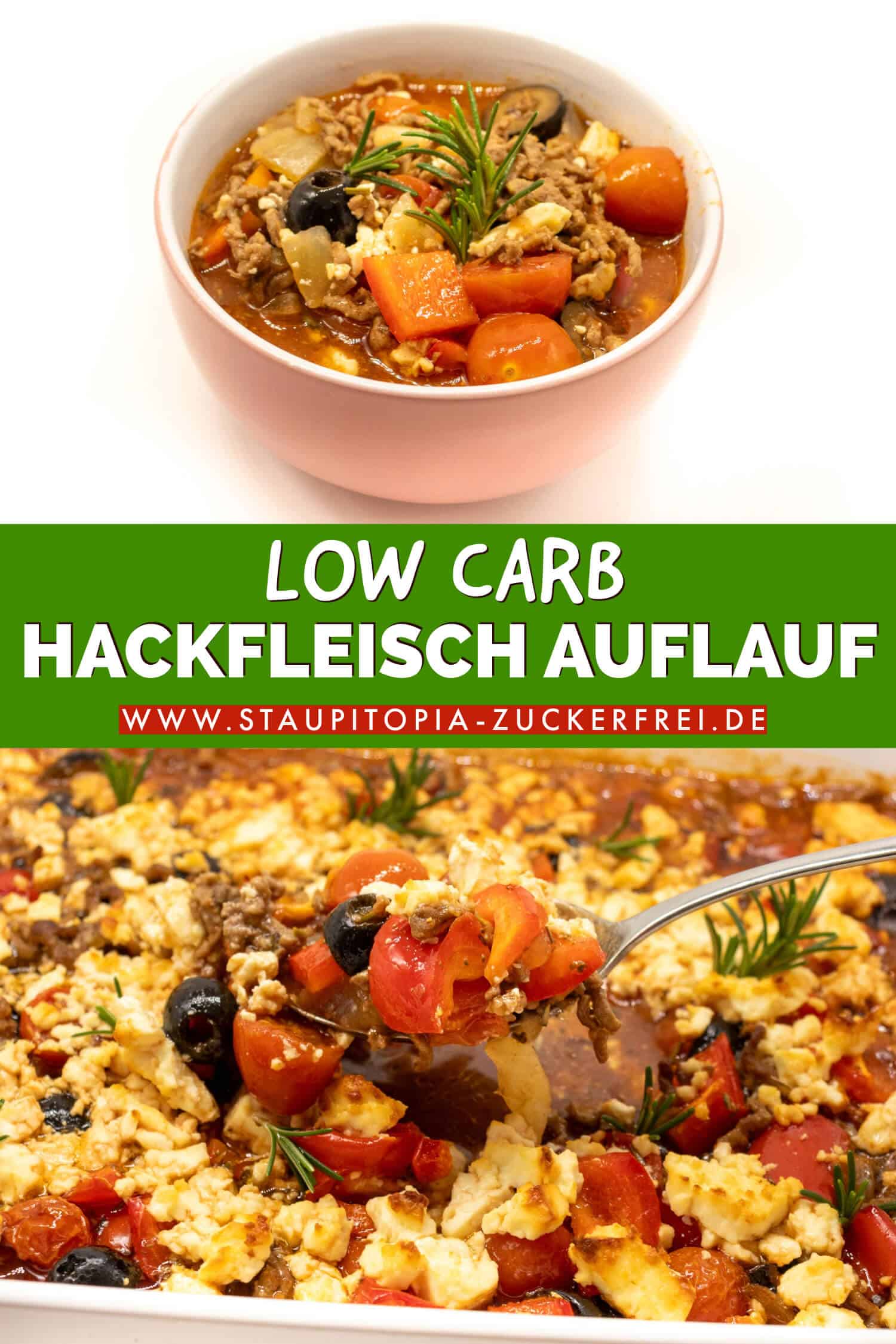 Low Carb Hackfleisch Auflauf mit Feta Rezept