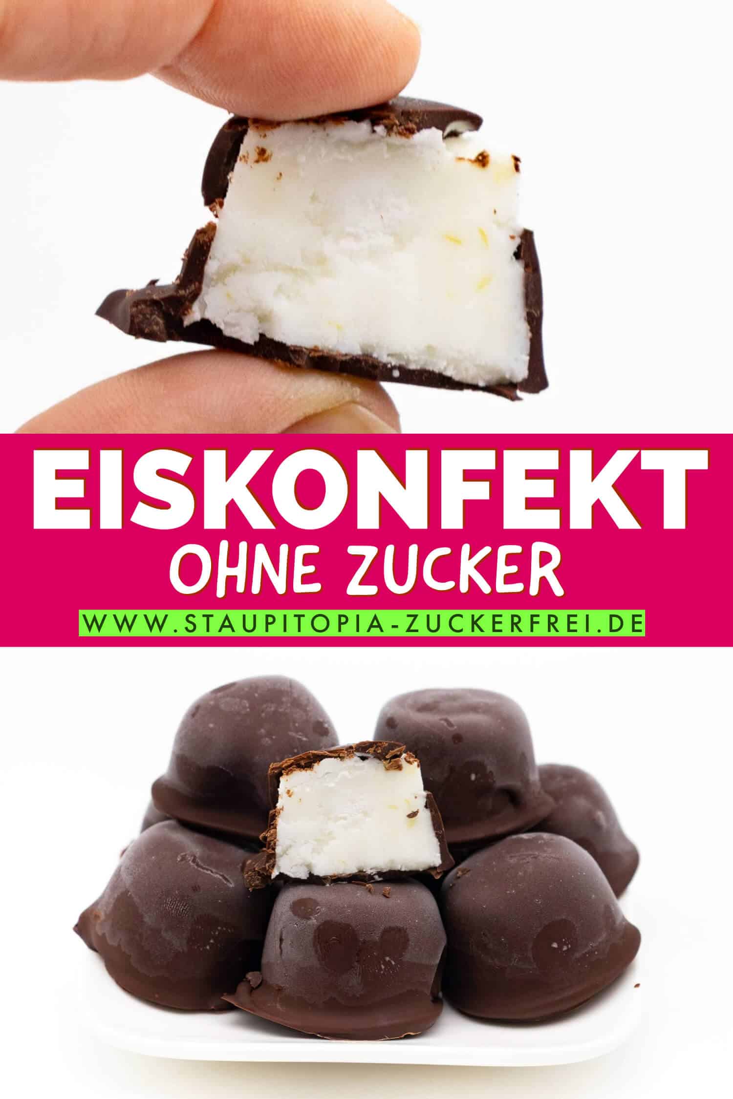 Gesundes Eis Konfekt Rezept ohne Zucker mit Magerquark
