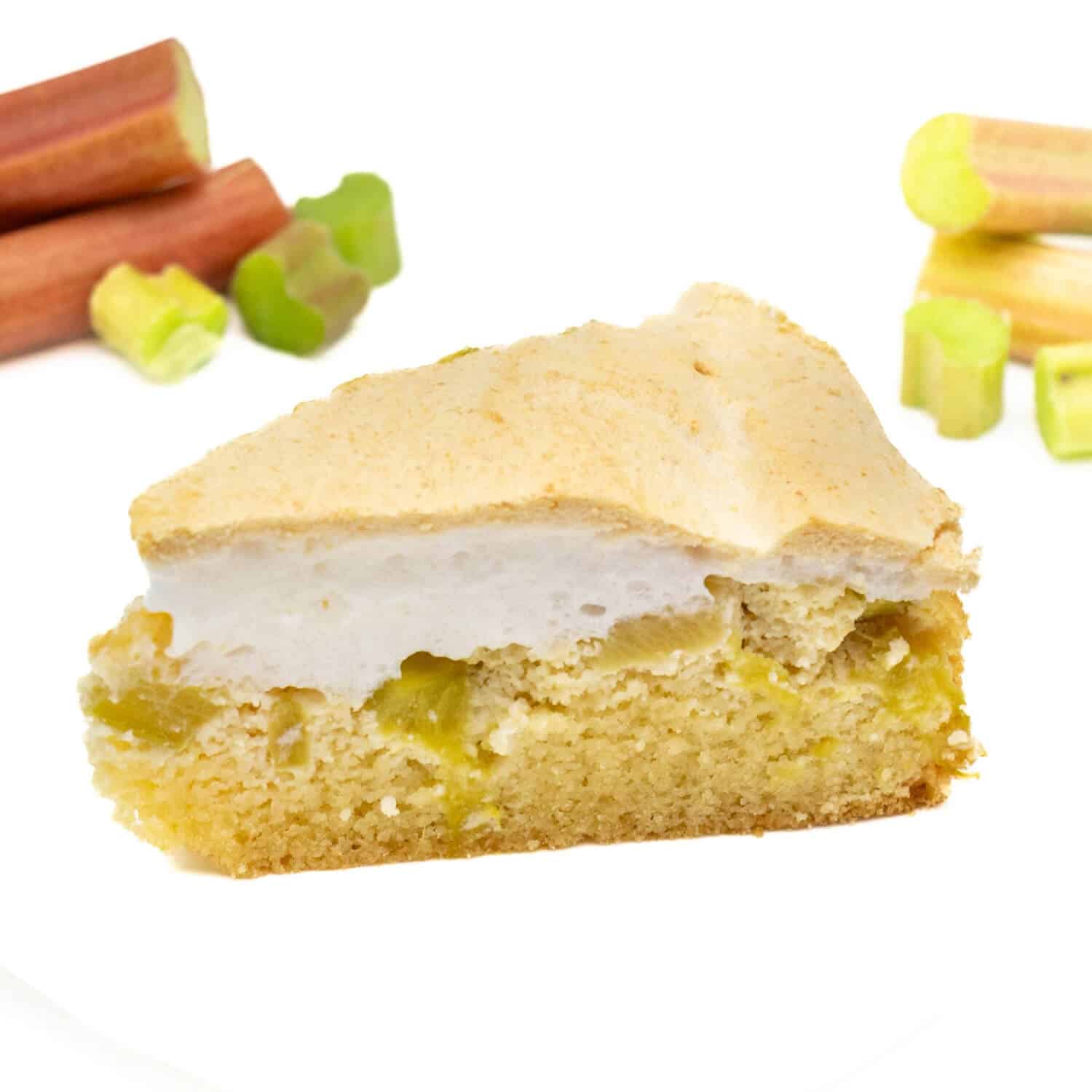 Rhabarberkuchen ohne Zucker mit Baiser