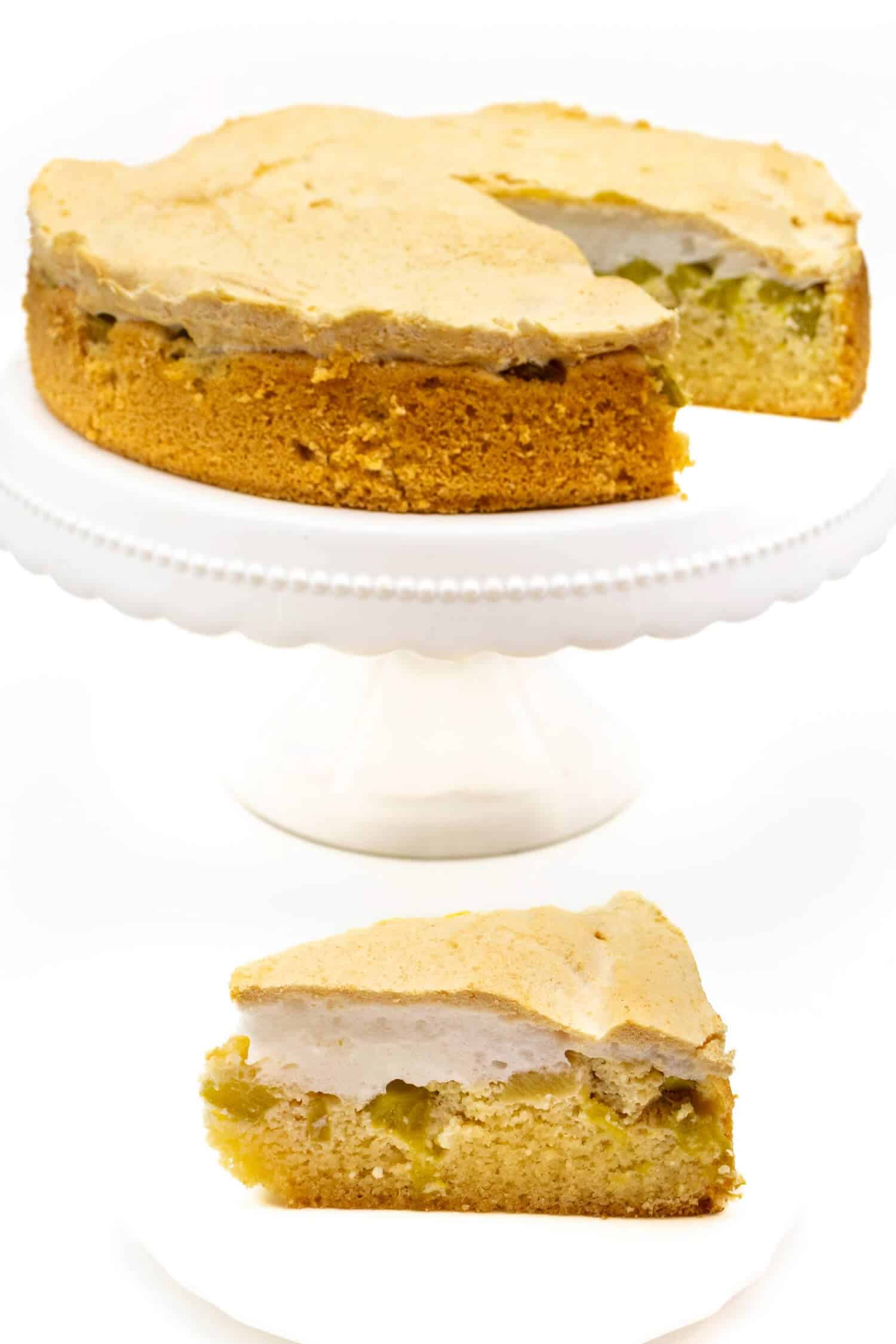 Rhabarberkuchen zuckerfrei mit Mandelboden