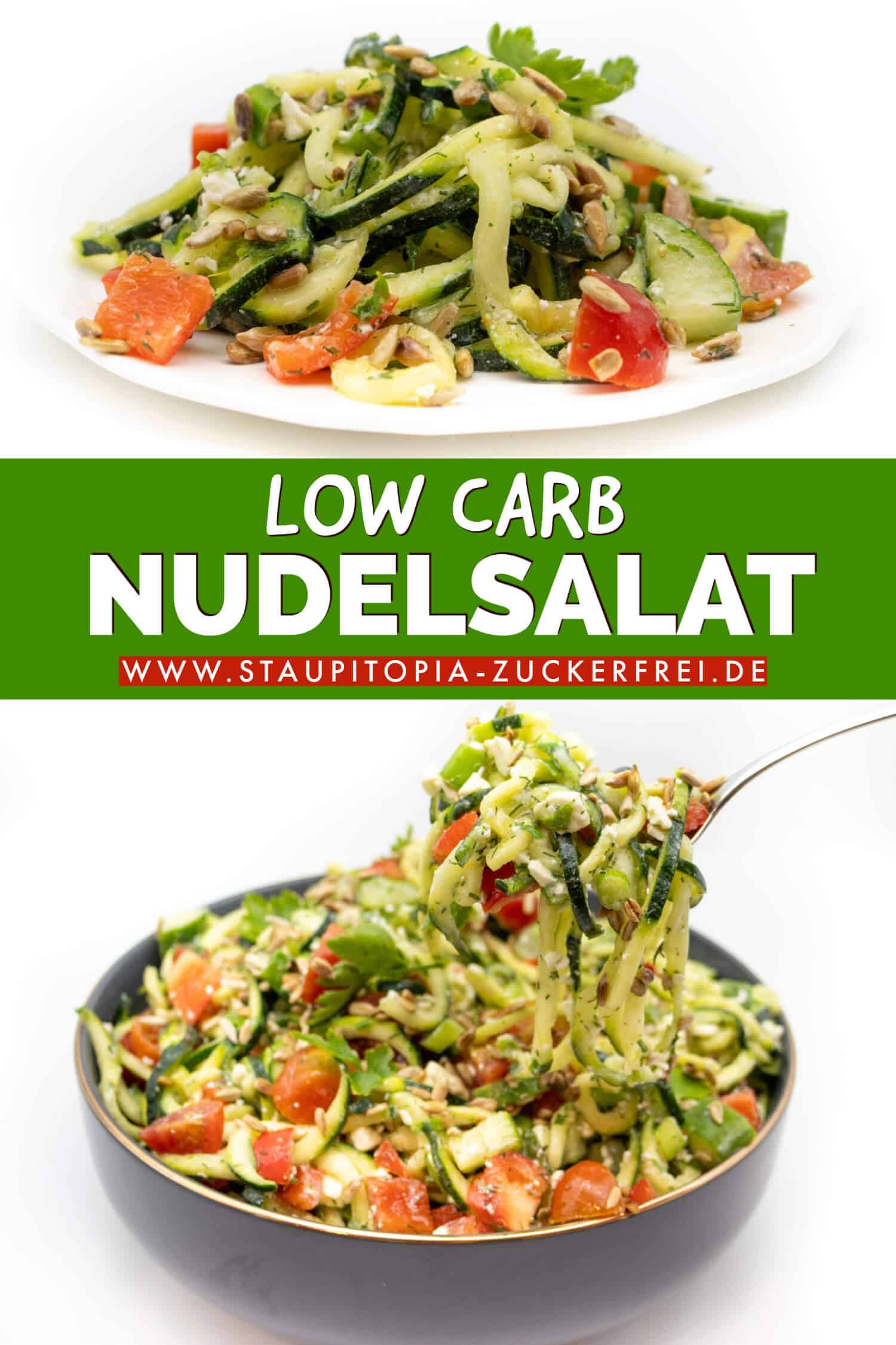 Low Carb Nudelsalat zum Grillen Rezept mit Zucchini Nudeln