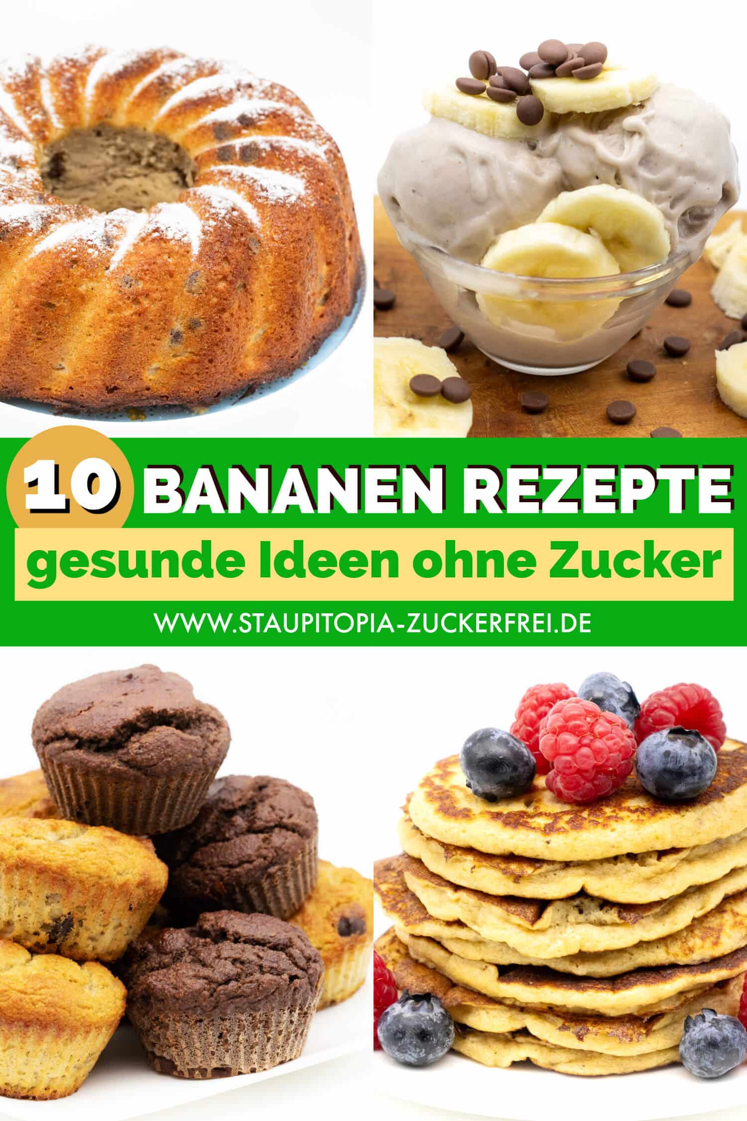 Gesunde Rezepte mit Bananen - ohne Zucker, glutenfrei und perfekt für die Verwertung von reifen Bananen